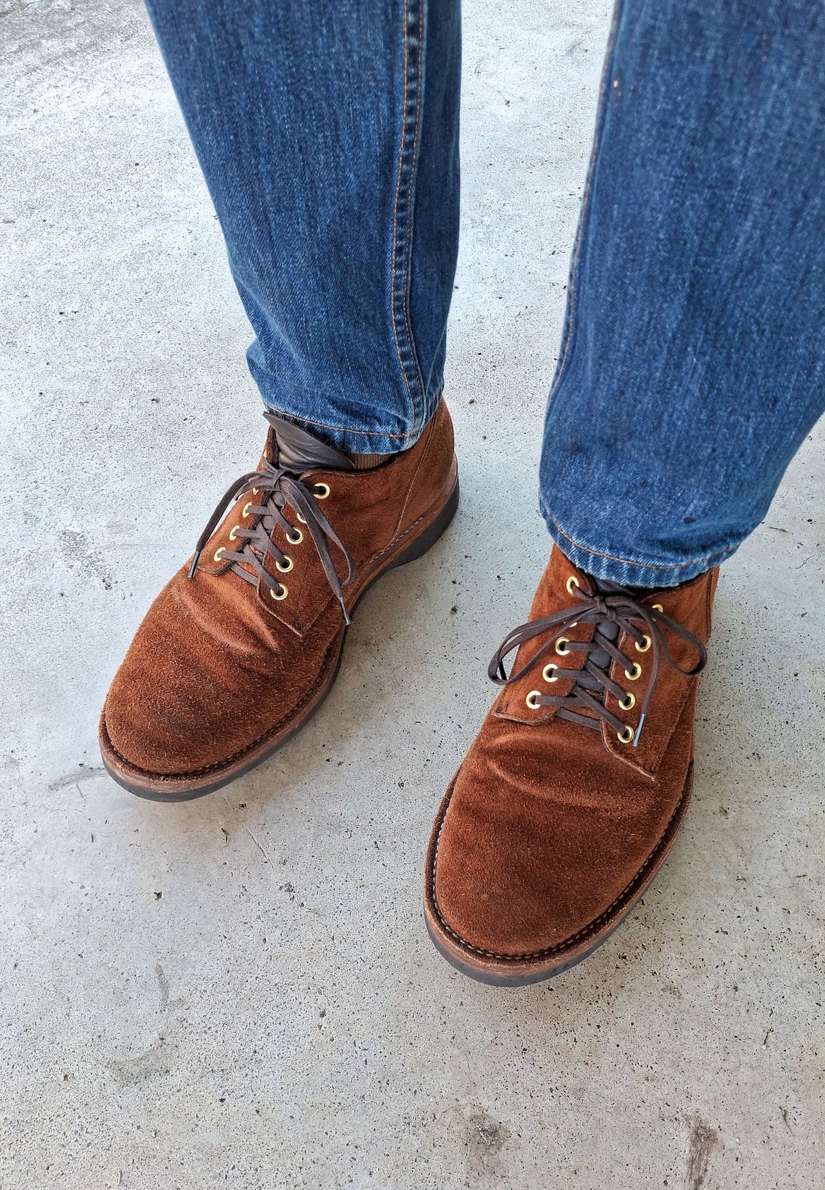 Photo by NewRiverBoot on April 13, 2025 of the New River Boot Quade in Horween Austin Roughout.