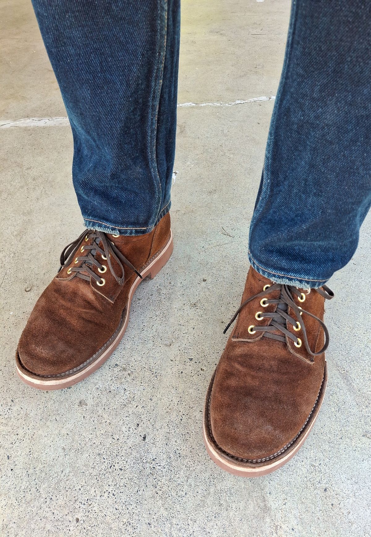 Photo by NewRiverBoot on May 8, 2026 of the New River Boot Quade in Horween Austin Roughout.