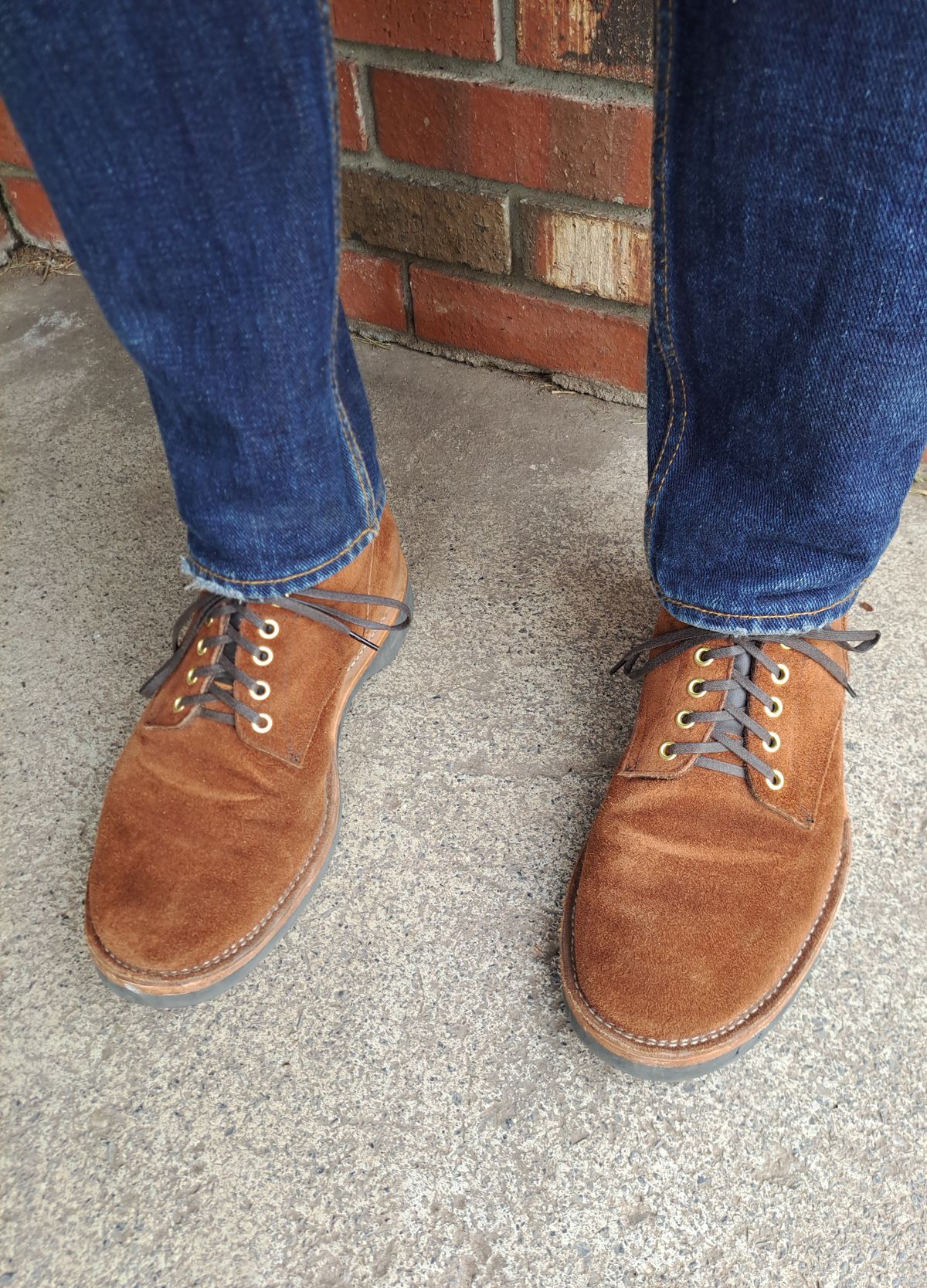 Photo by NewRiverBoot on April 17, 2024 of the New River Boot Quade in Horween Austin Roughout.