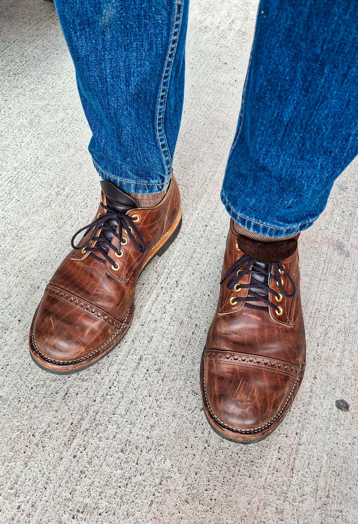 Photo by NewRiverBoot on April 15, 2025 of the New River Boot Quade in Horween Heavy Horse Front.