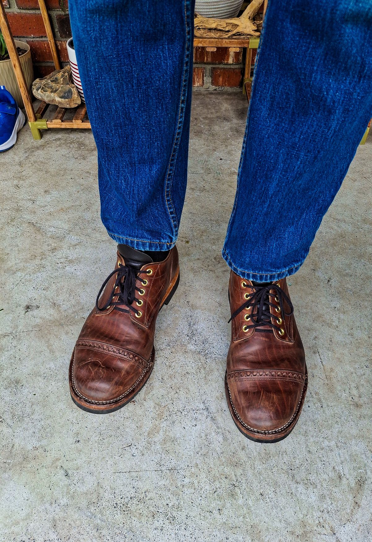 Photo by NewRiverBoot on July 1, 2025 of the New River Boot Quade in Horween Heavy Horse Front.