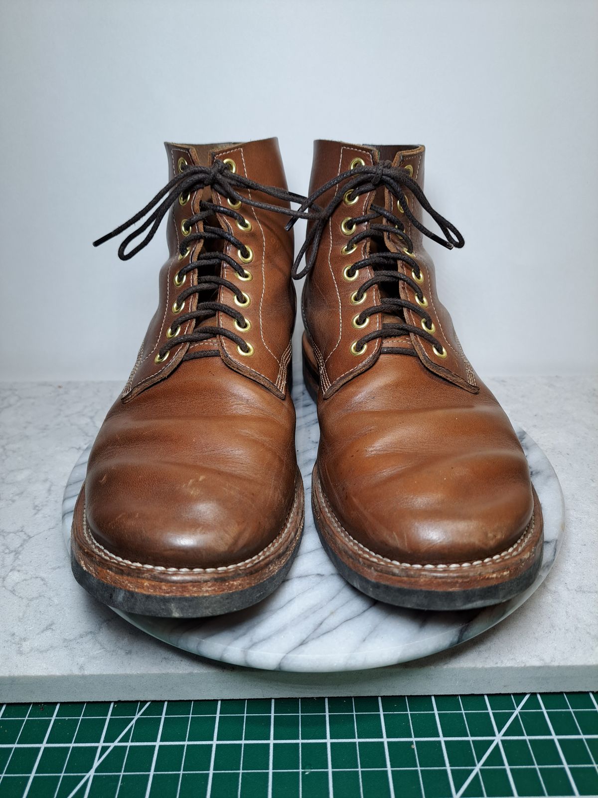 Photo by NewRiverBoot on January 3, 2023 of the New River Boot Z43 Boondocker in Horween Natural Chromexcel Strips.