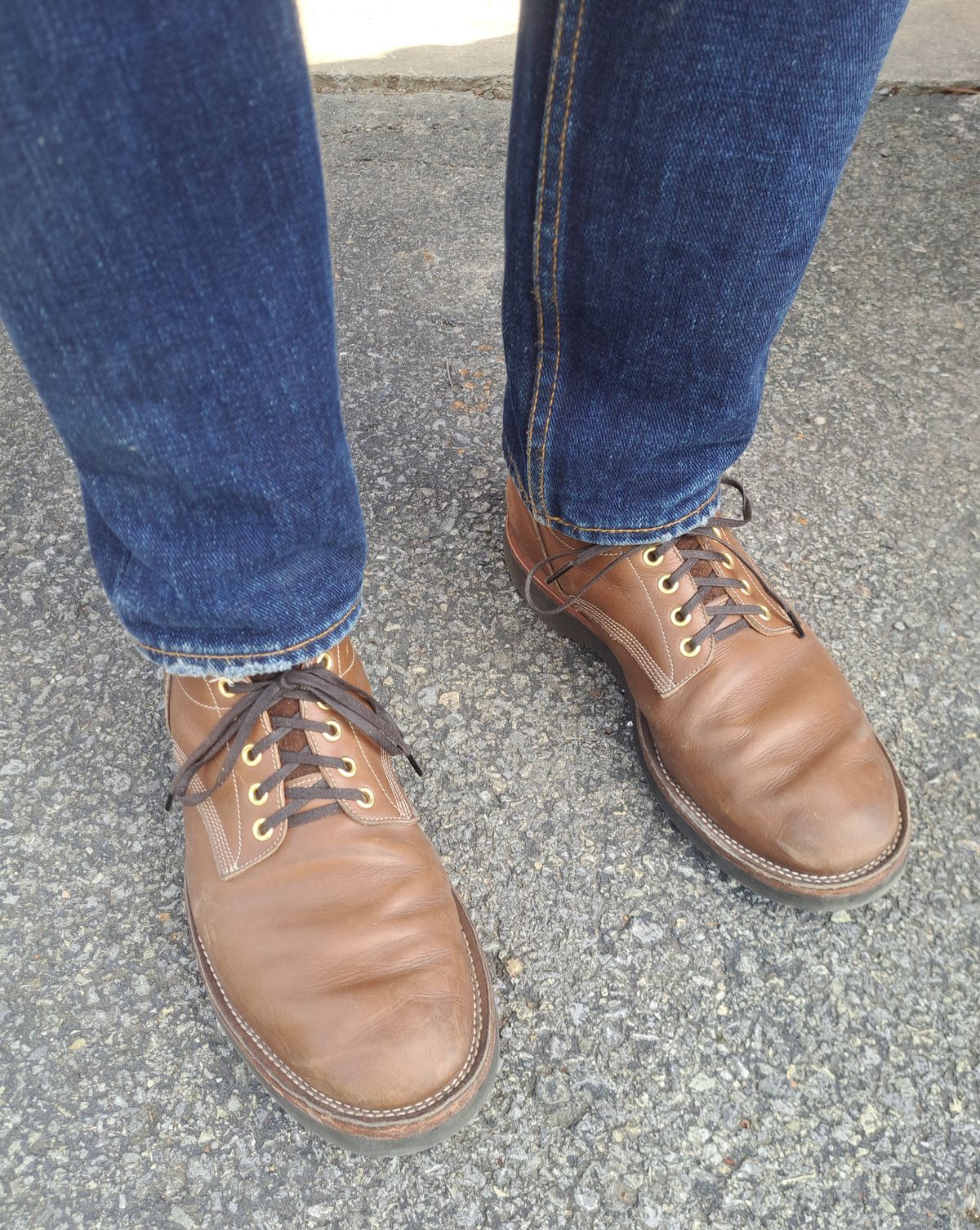 Photo by NewRiverBoot on April 15, 2024 of the New River Boot Quade in Horween Dark Natural Latigo.