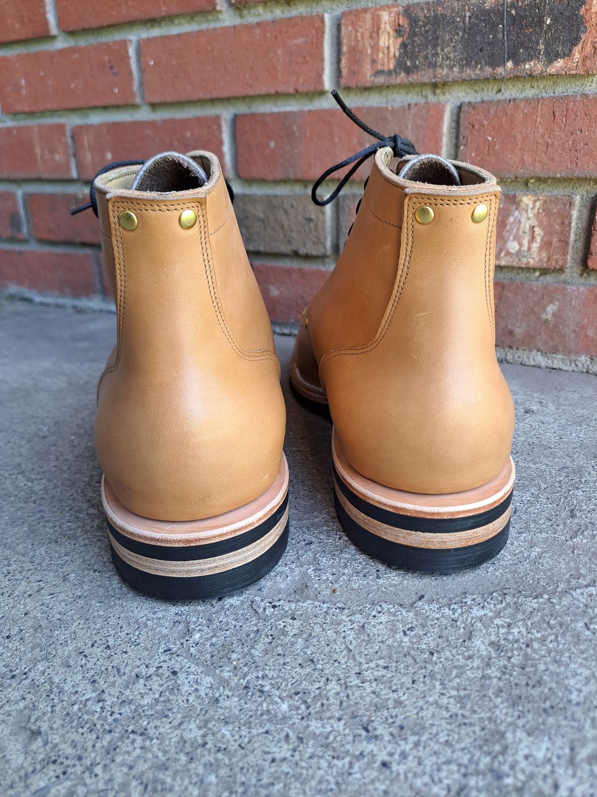 Photo by NewRiverBoot on October 4, 2023 of the New River Boot BARKSDALE in Horween Moc Latigo.