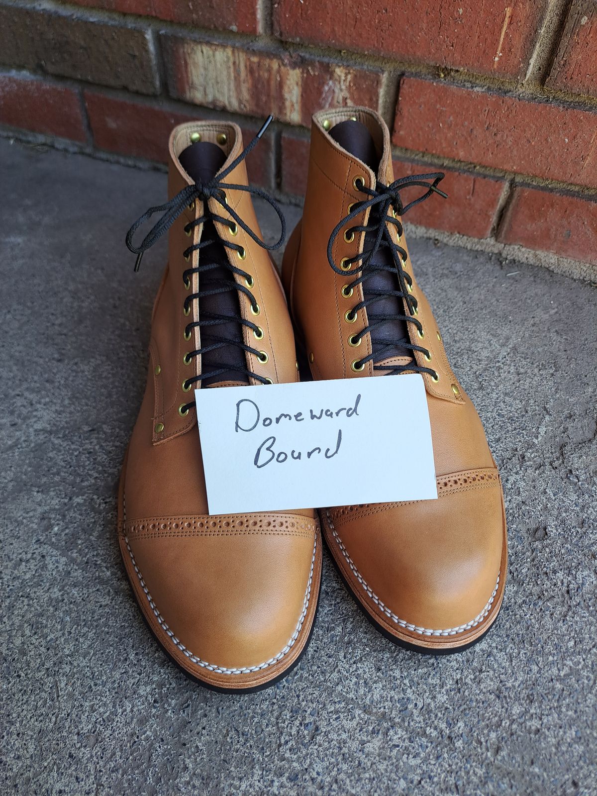 Photo by NewRiverBoot on October 4, 2023 of the New River Boot BARKSDALE in Horween Moc Latigo.