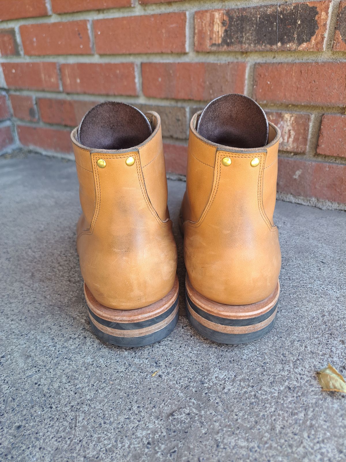 Photo by NewRiverBoot on November 3, 2023 of the New River Boot BARKSDALE in Horween Moc Latigo.