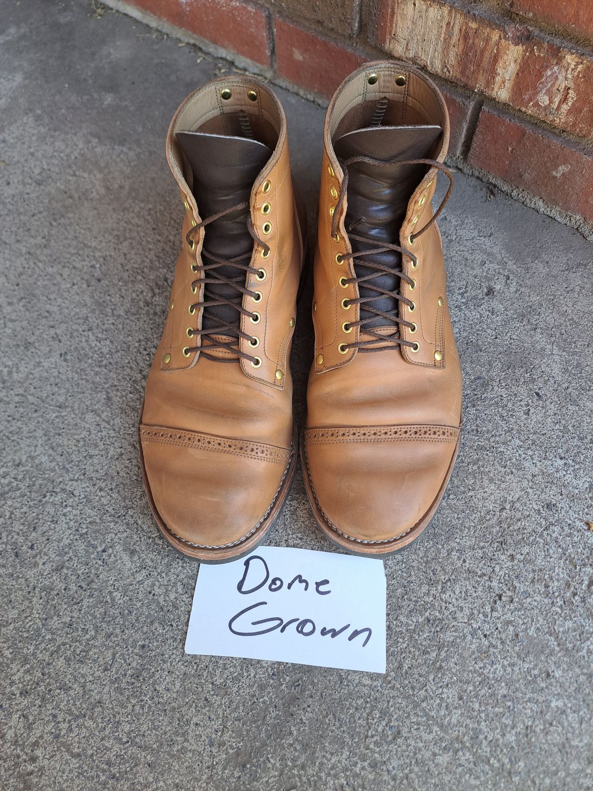 Photo by NewRiverBoot on November 3, 2023 of the New River Boot BARKSDALE in Horween Moc Latigo.