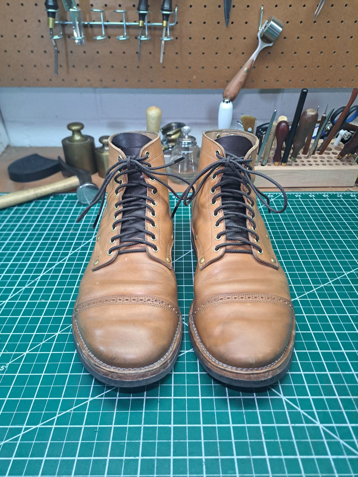 Photo by NewRiverBoot on December 6, 2023 of the New River Boot BARKSDALE in Horween Moc Latigo.