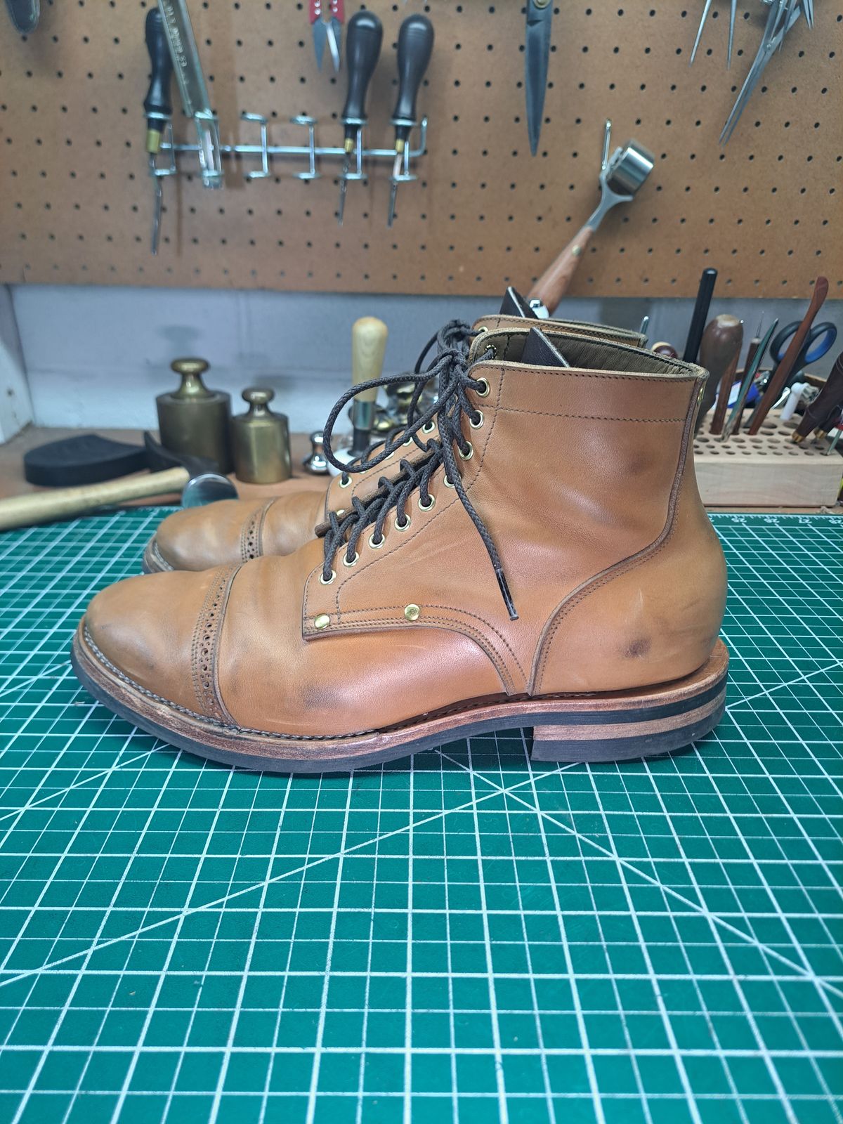 Photo by NewRiverBoot on December 6, 2023 of the New River Boot BARKSDALE in Horween Moc Latigo.