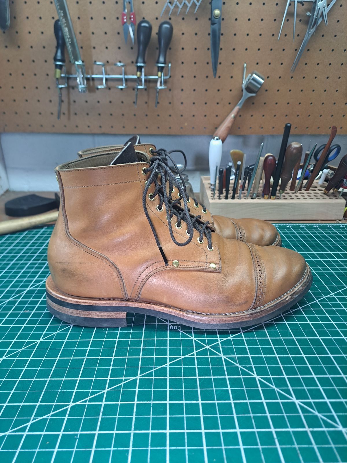 Photo by NewRiverBoot on December 6, 2023 of the New River Boot BARKSDALE in Horween Moc Latigo.