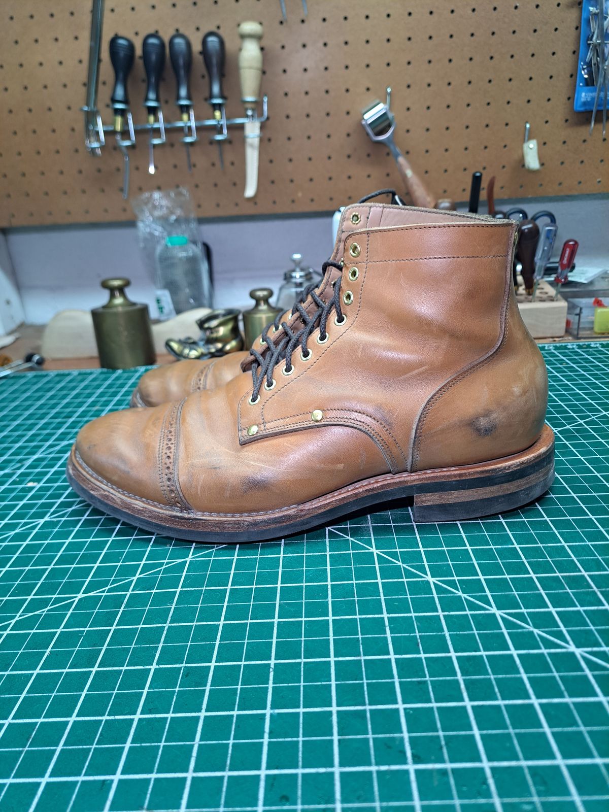 Photo by NewRiverBoot on February 6, 2024 of the New River Boot BARKSDALE in Horween Moc Latigo.