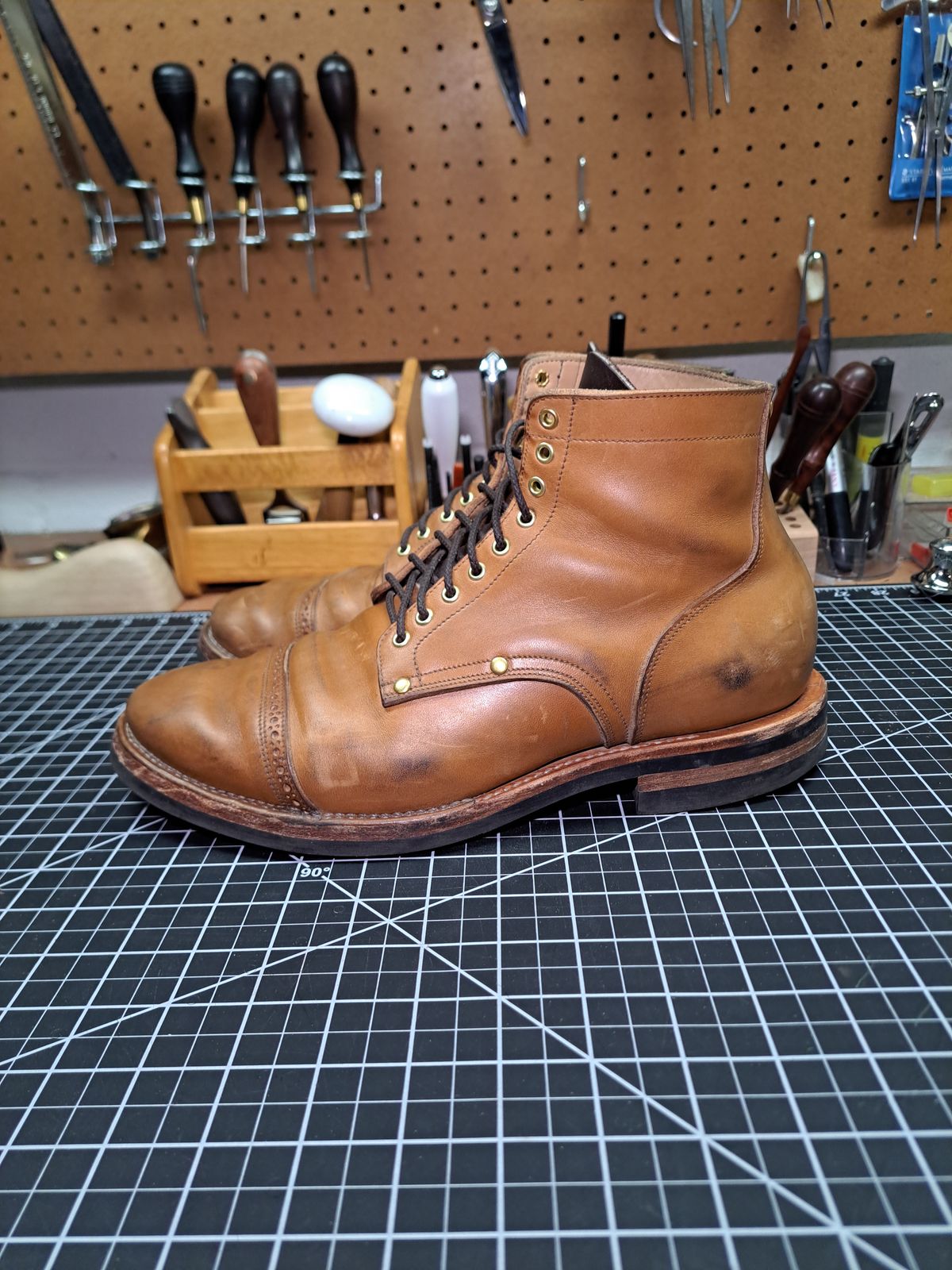 Photo by NewRiverBoot on March 4, 2024 of the New River Boot BARKSDALE in Horween Moc Latigo.