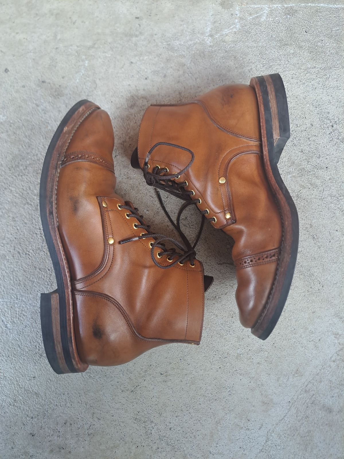 Photo by NewRiverBoot on April 4, 2024 of the New River Boot BARKSDALE in Horween Moc Latigo.