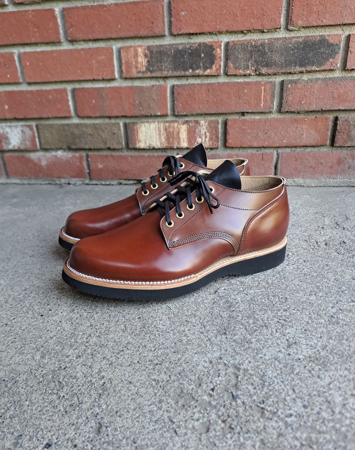 Photo by NewRiverBoot on April 29, 2024 of the New River Boot Quade in Leder Ogawa Coffee Shell Cordovan.