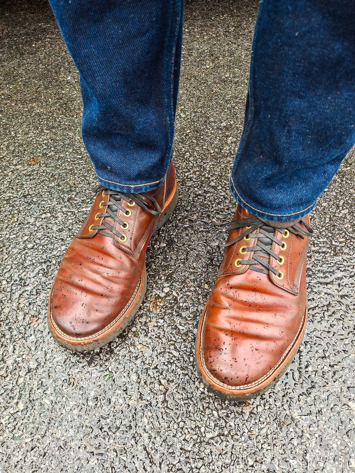 Photo by NewRiverBoot on April 10, 2025 of the New River Boot Quade in Leder Ogawa Coffee Shell Cordovan.