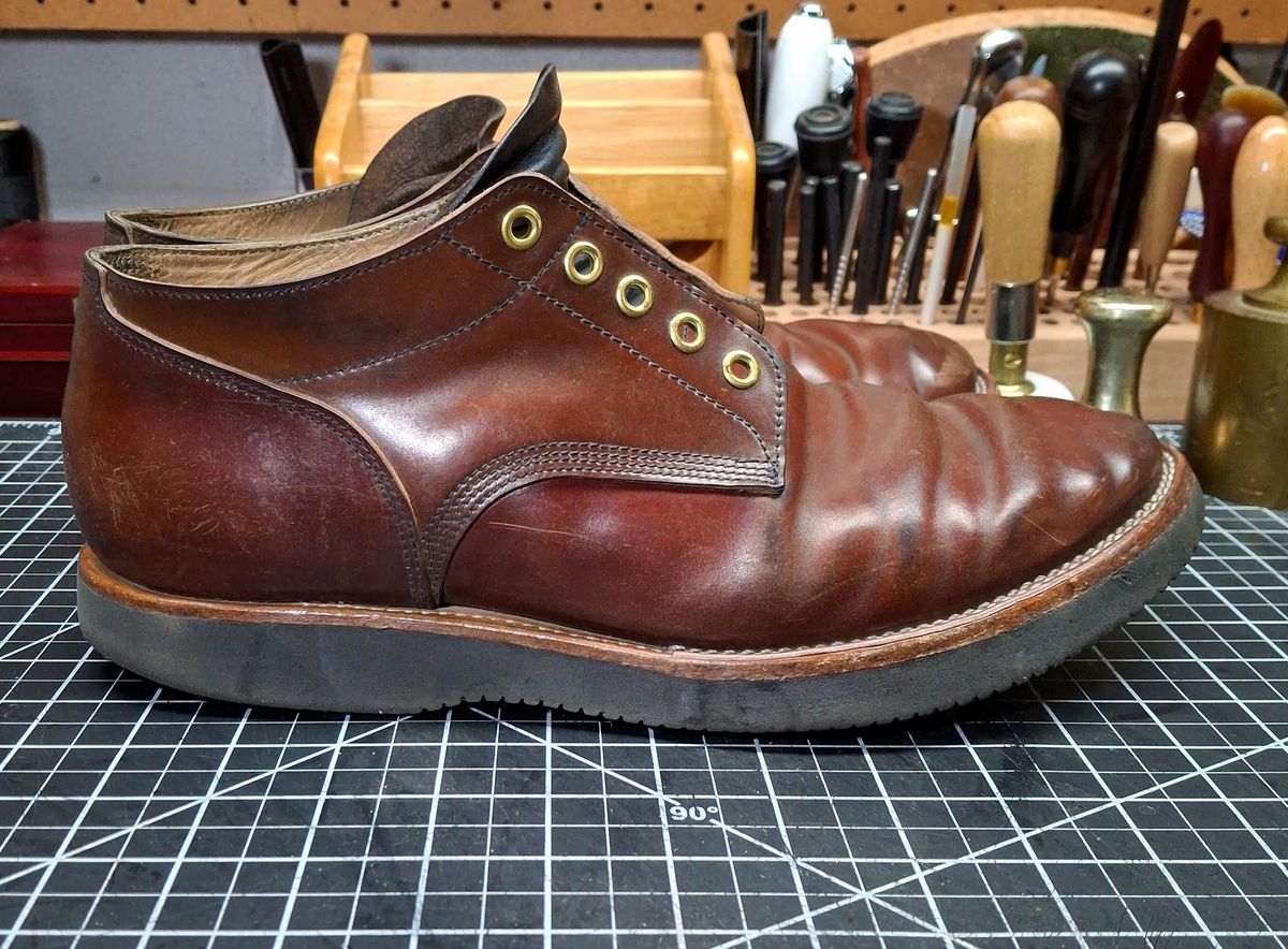 Photo by NewRiverBoot on May 11, 2025 of the New River Boot Quade in Leder Ogawa Coffee Shell Cordovan.