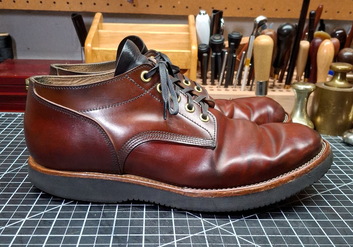 Photo by NewRiverBoot on May 11, 2025 of the New River Boot Quade in Leder Ogawa Coffee Shell Cordovan.