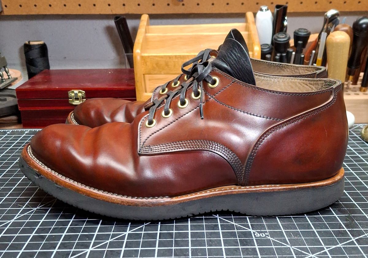 Photo by NewRiverBoot on May 11, 2025 of the New River Boot Quade in Leder Ogawa Coffee Shell Cordovan.