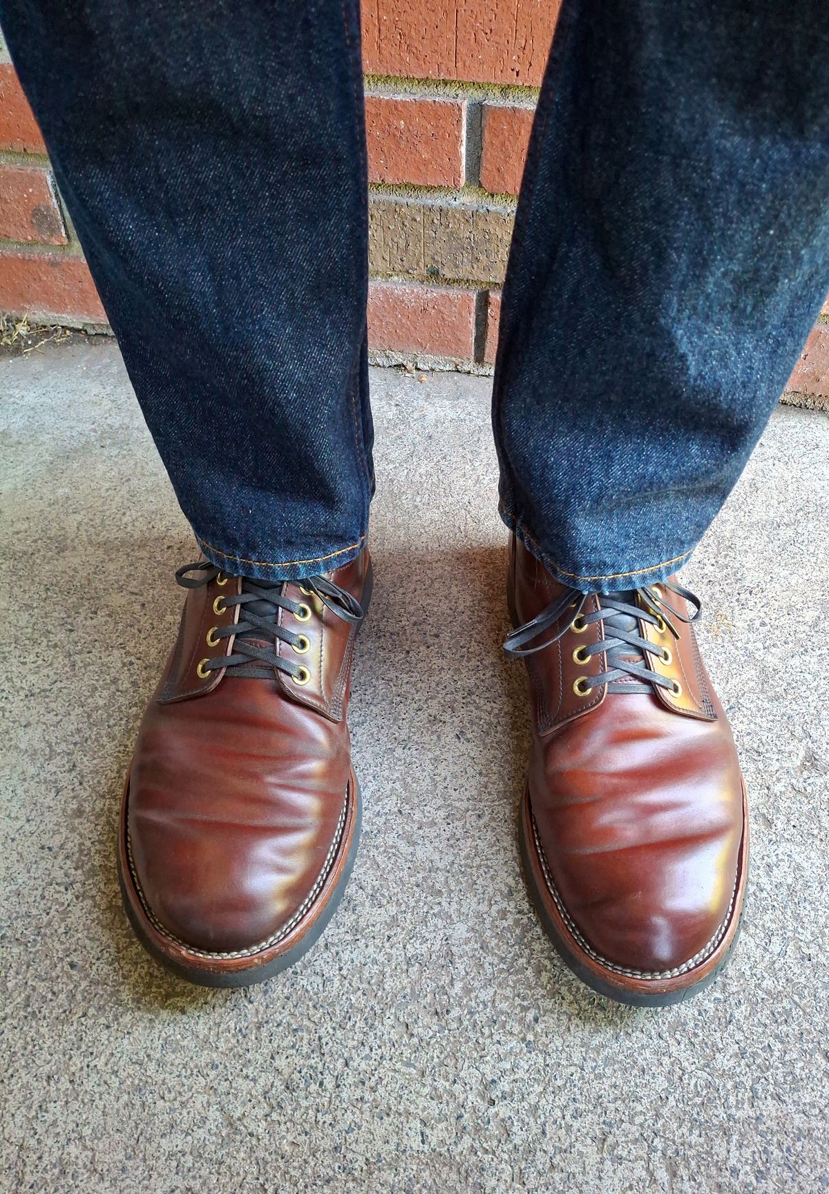 Photo by NewRiverBoot on May 17, 2025 of the New River Boot Quade in Leder Ogawa Coffee Shell Cordovan.