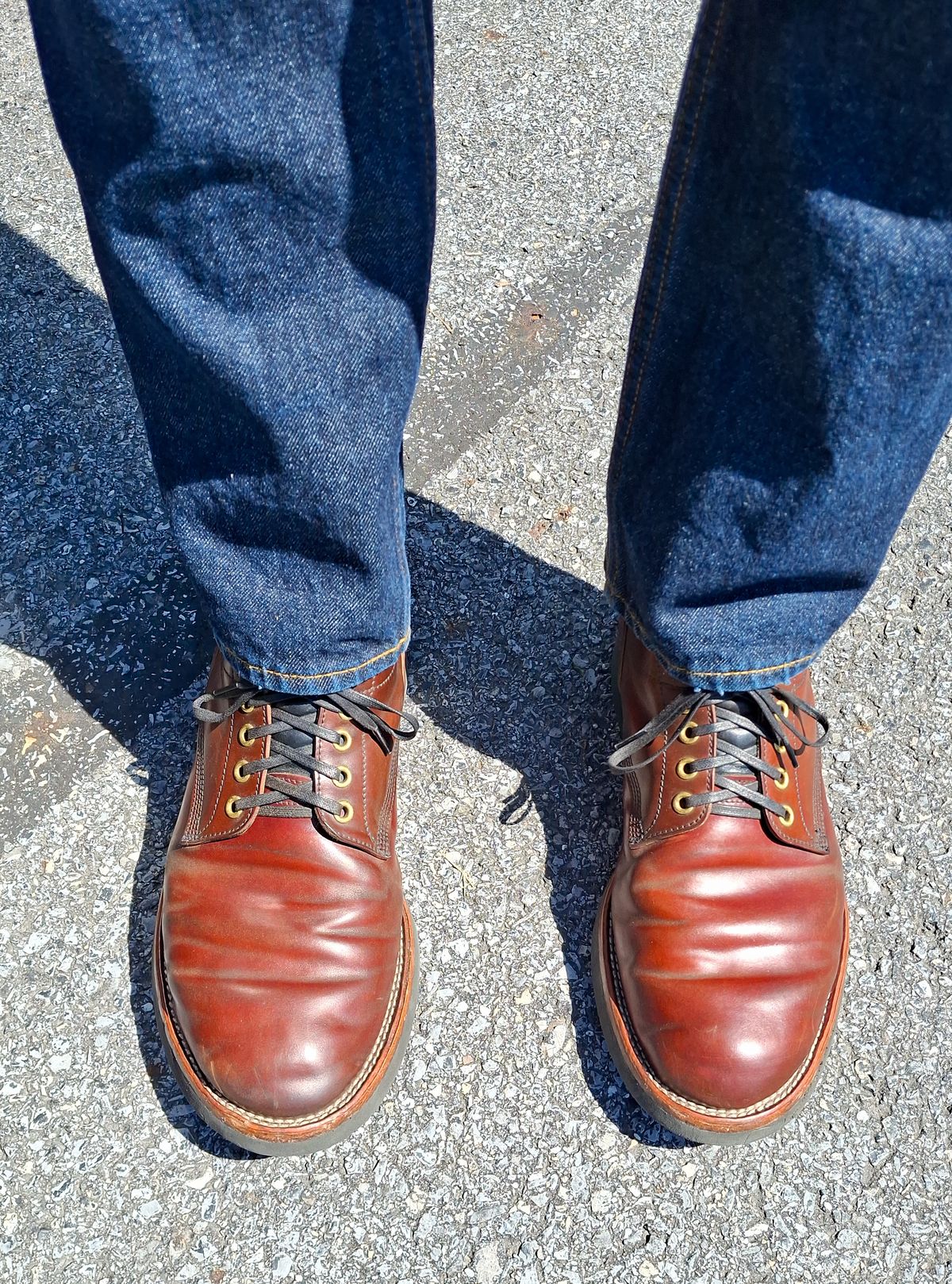 Photo by NewRiverBoot on May 17, 2025 of the New River Boot Quade in Leder Ogawa Coffee Shell Cordovan.