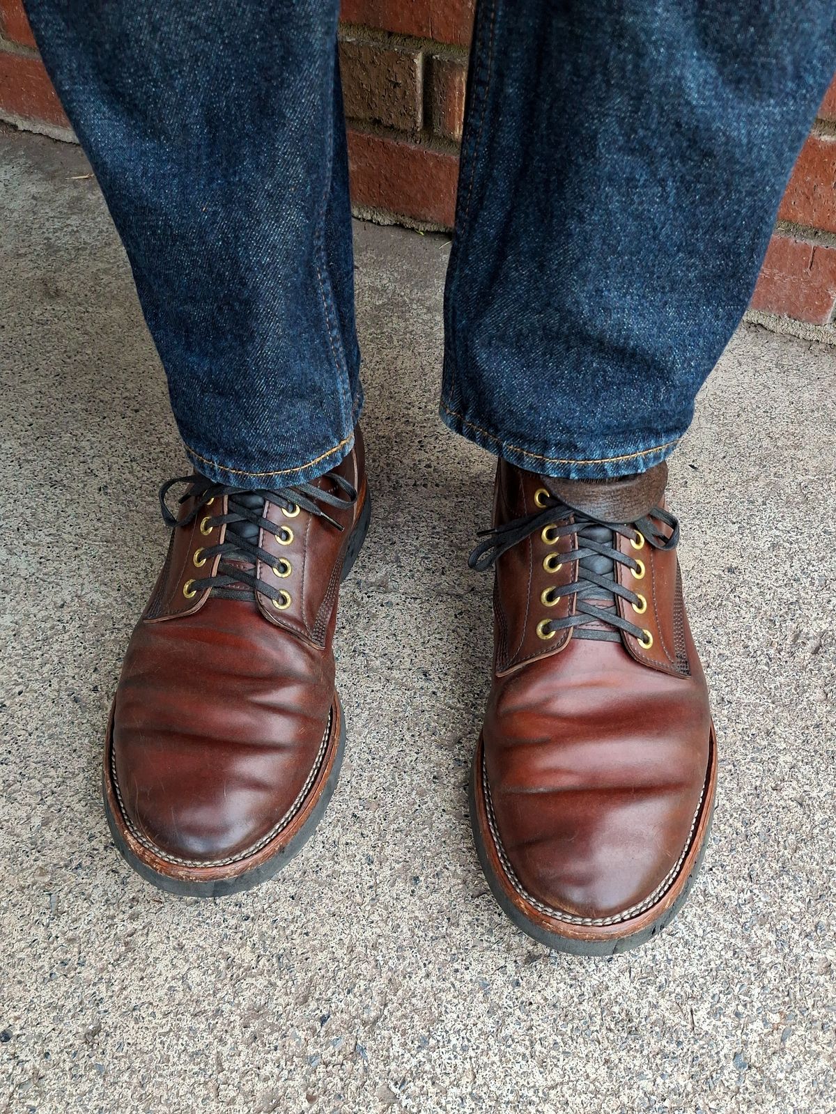 Photo by NewRiverBoot on July 4, 2025 of the New River Boot Quade in Leder Ogawa Coffee Shell Cordovan.