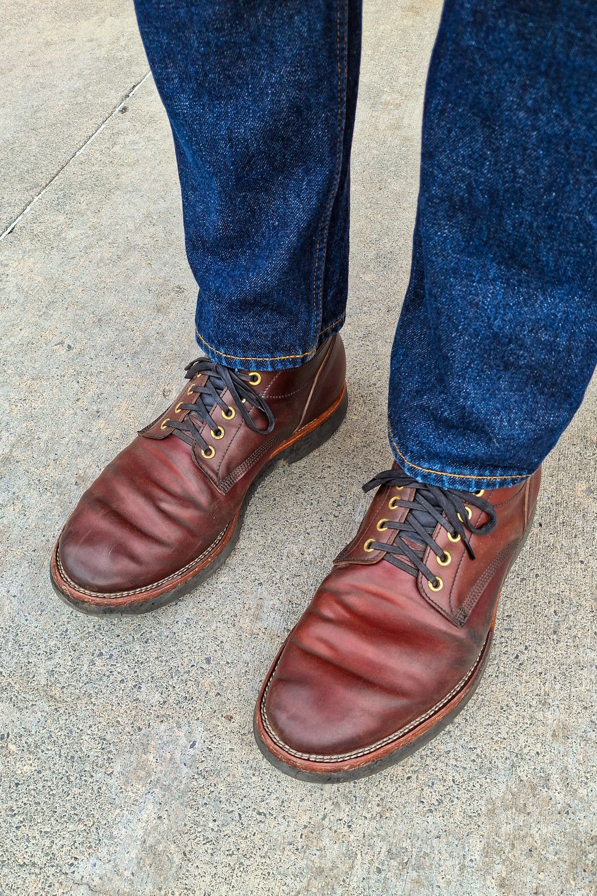 Photo by NewRiverBoot on July 14, 2025 of the New River Boot Quade in Leder Ogawa Coffee Shell Cordovan.