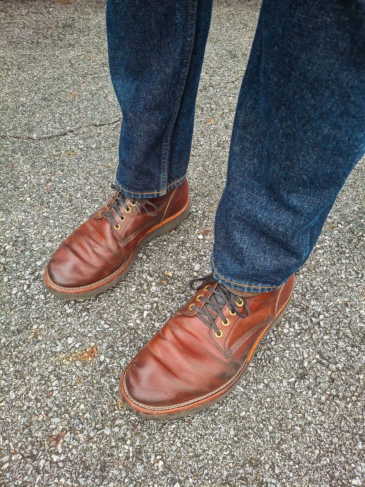 Photo by NewRiverBoot on July 22, 2025 of the New River Boot Quade in Leder Ogawa Coffee Shell Cordovan.