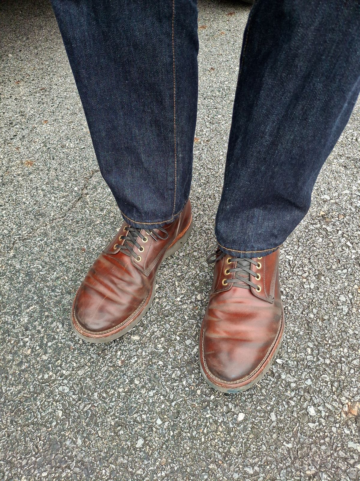 Photo by NewRiverBoot on June 21, 2026 of the New River Boot Quade in Leder Ogawa Coffee Shell Cordovan.