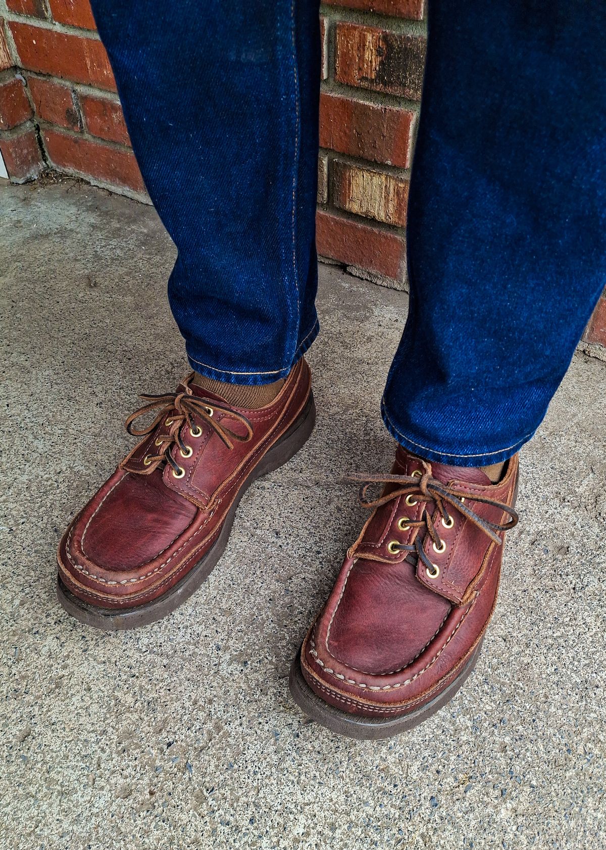 Photo by NewRiverBoot on April 22, 2025 of the Russell Moccasin Co. Huron in Brown Oil Tan.