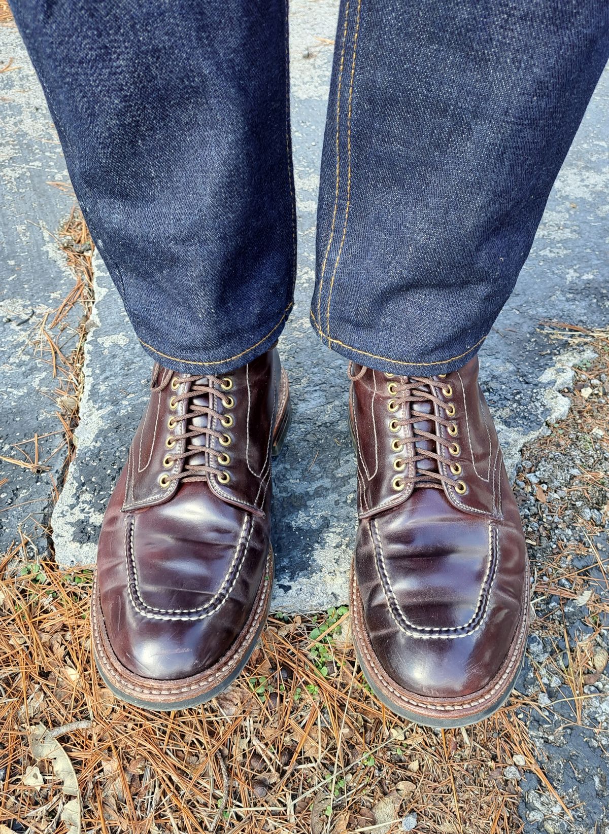 Photo by NewRiverBoot on December 22, 2022 of the Alden Indy Boot in Horween Color 8 Shell Cordovan.