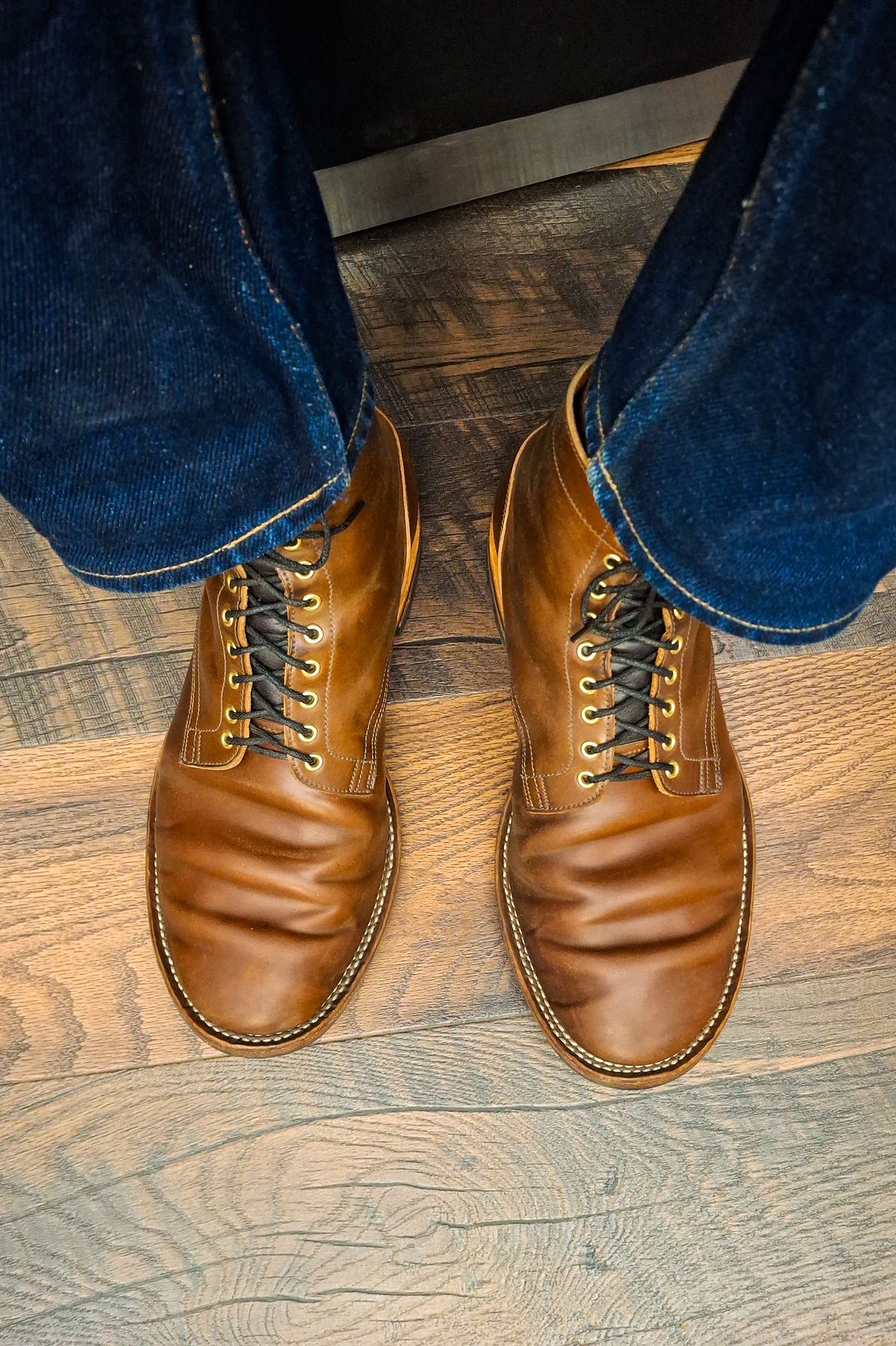 Photo by NewRiverBoot on April 18, 2025 of the New River Boot BARKSDALE in Leder Ogawa Coffee Shell Cordovan.