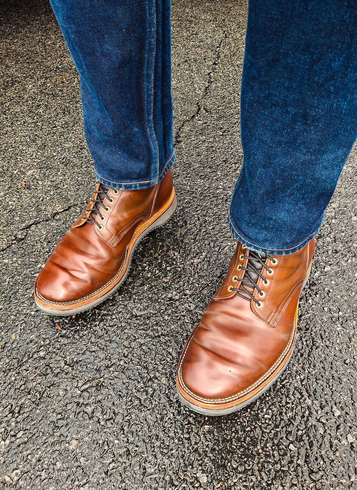 Photo by NewRiverBoot on December 19, 2025 of the New River Boot BARKSDALE in Leder Ogawa Coffee Shell Cordovan.