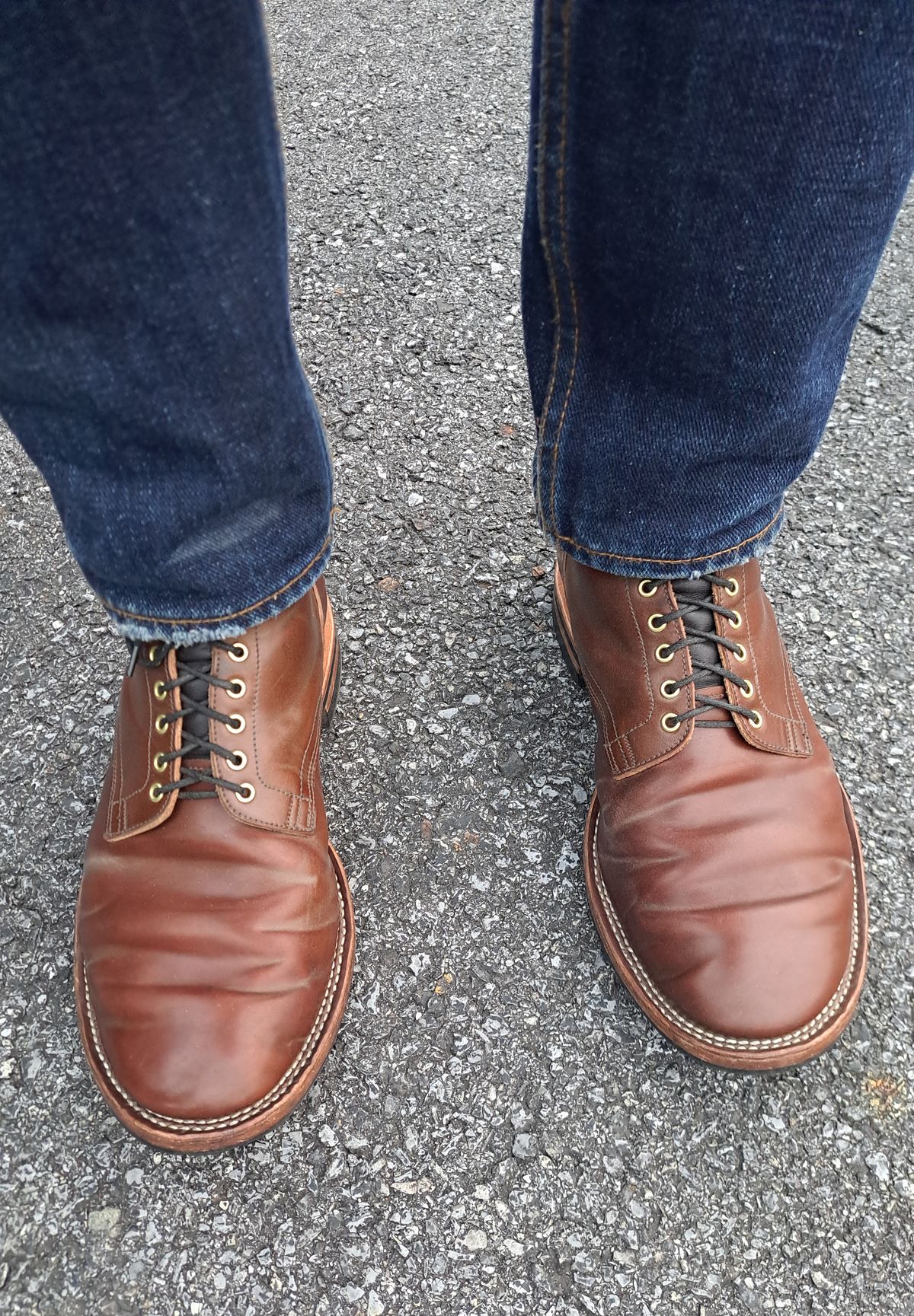 Photo by NewRiverBoot on April 6, 2024 of the New River Boot BARKSDALE in Leder Ogawa Coffee Shell Cordovan.