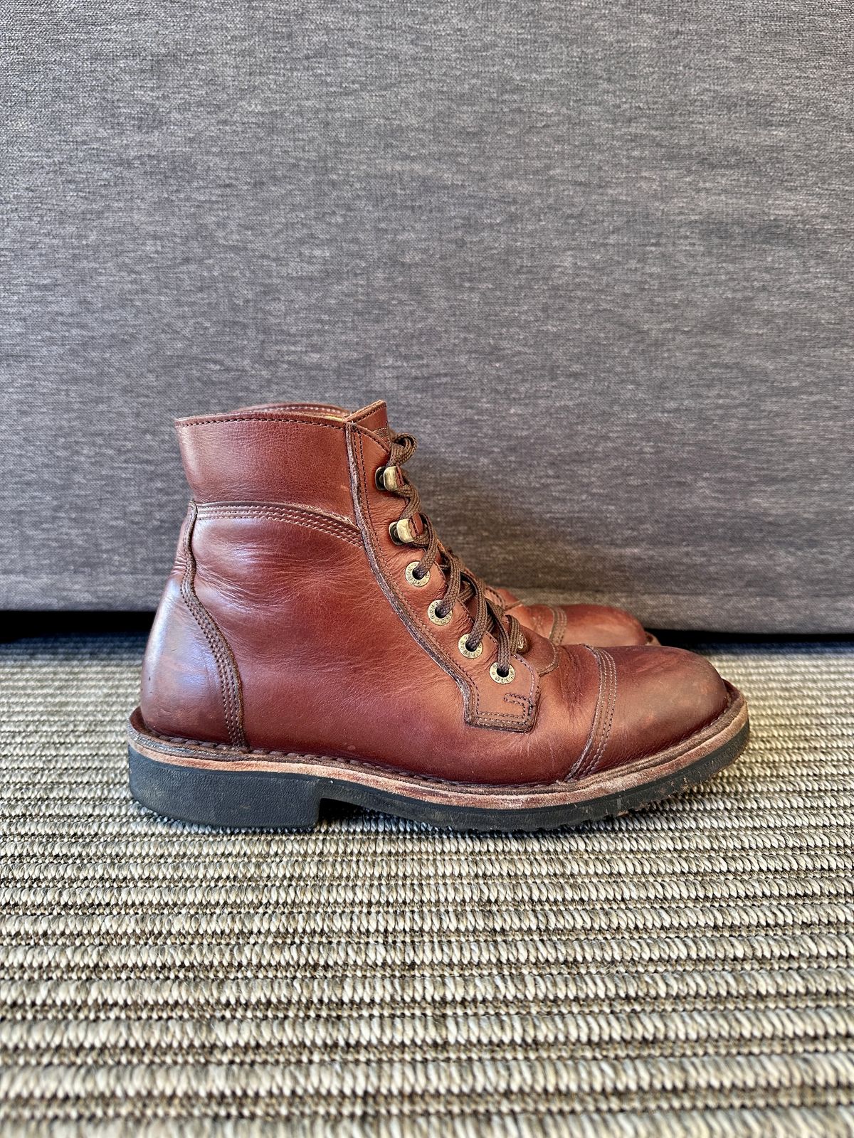 Photo by garethcrouch on March 1, 2024 of the Jim Green Numzaan in Hazelnut Veg Retan.