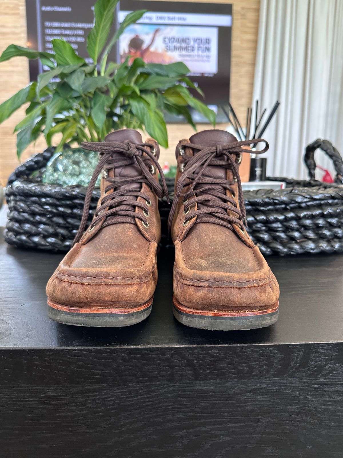 Photo by garethcrouch on December 2, 2024 of the Jim Green Meander Moc Toe in Bronco Brown.
