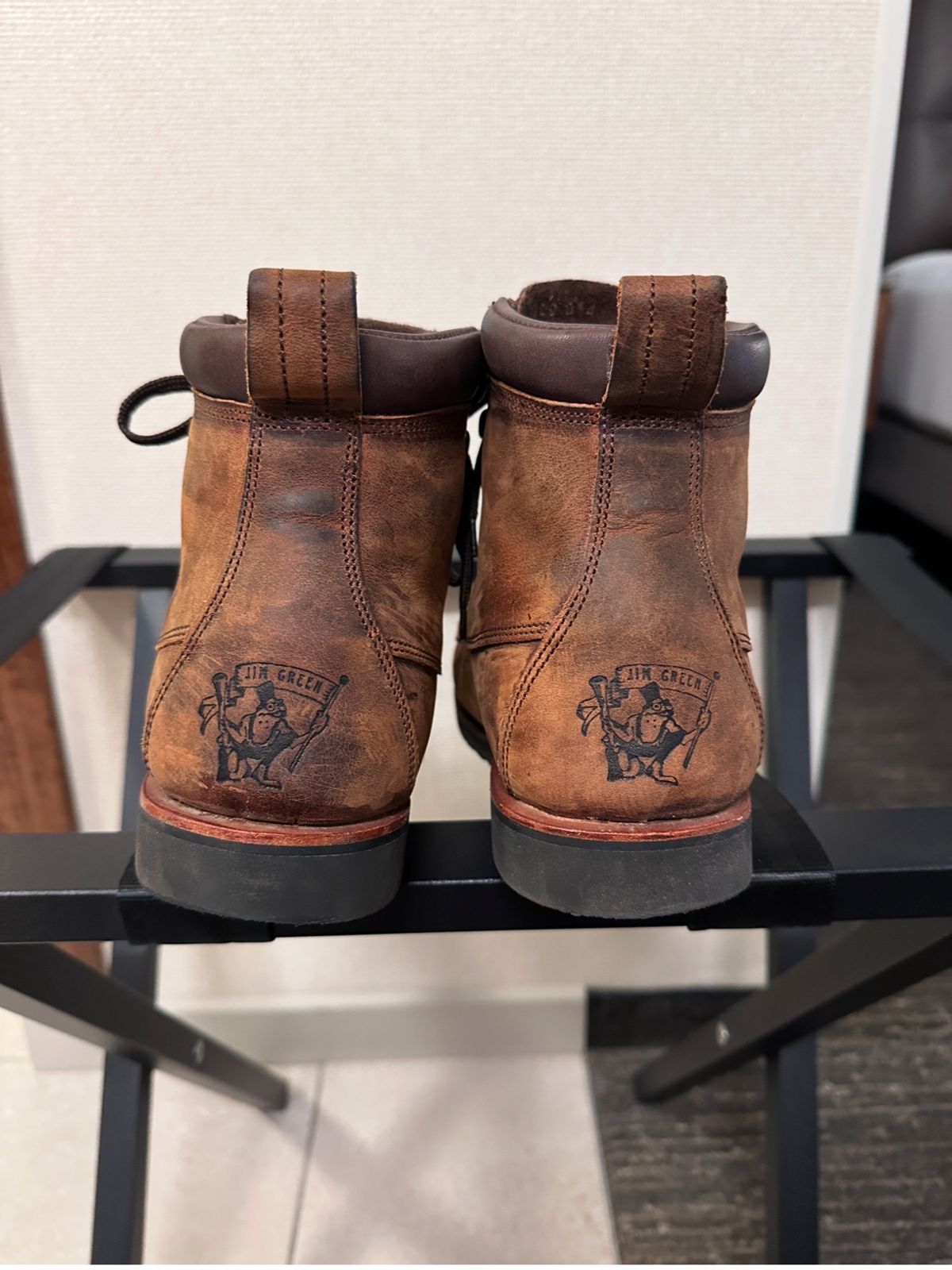 Photo by garethcrouch on January 5, 2025 of the Jim Green Meander Moc Toe in Bronco Brown.