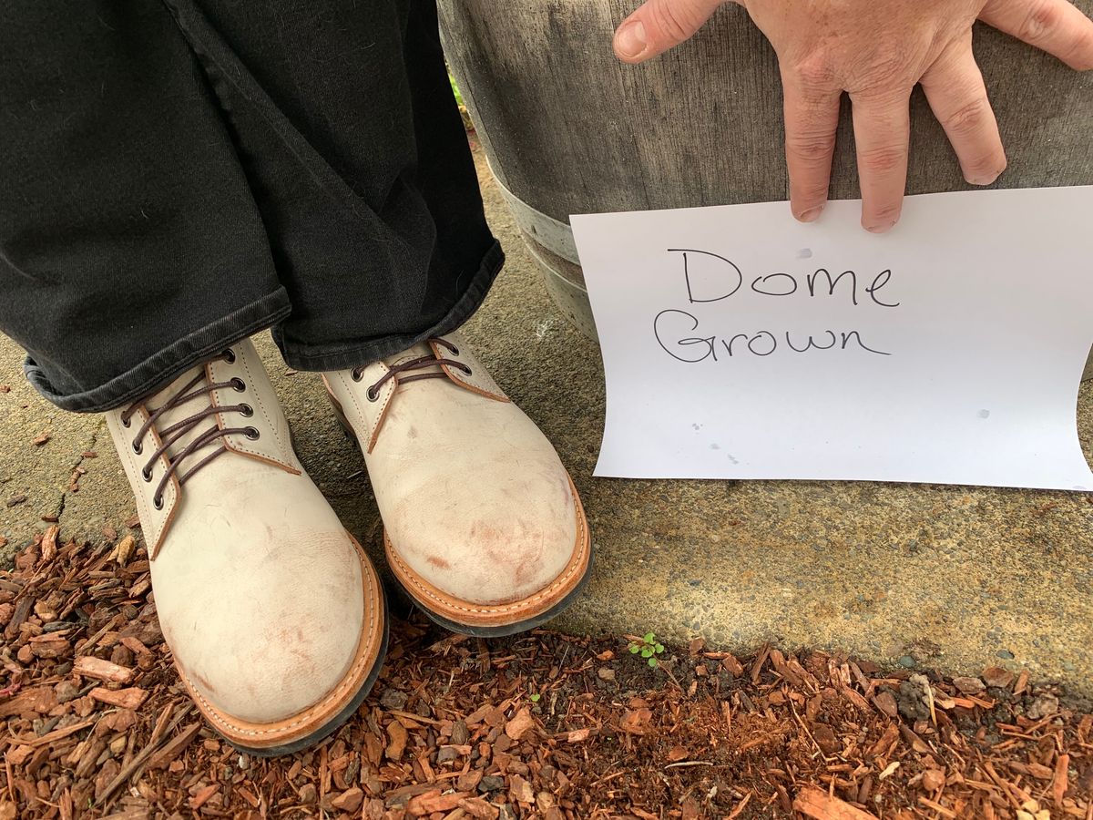 Photo by rubyjupiter on November 1, 2023 of the Oak Street Bootmakers Trench Boot in Volpi Whitewash Overdye Abetone.