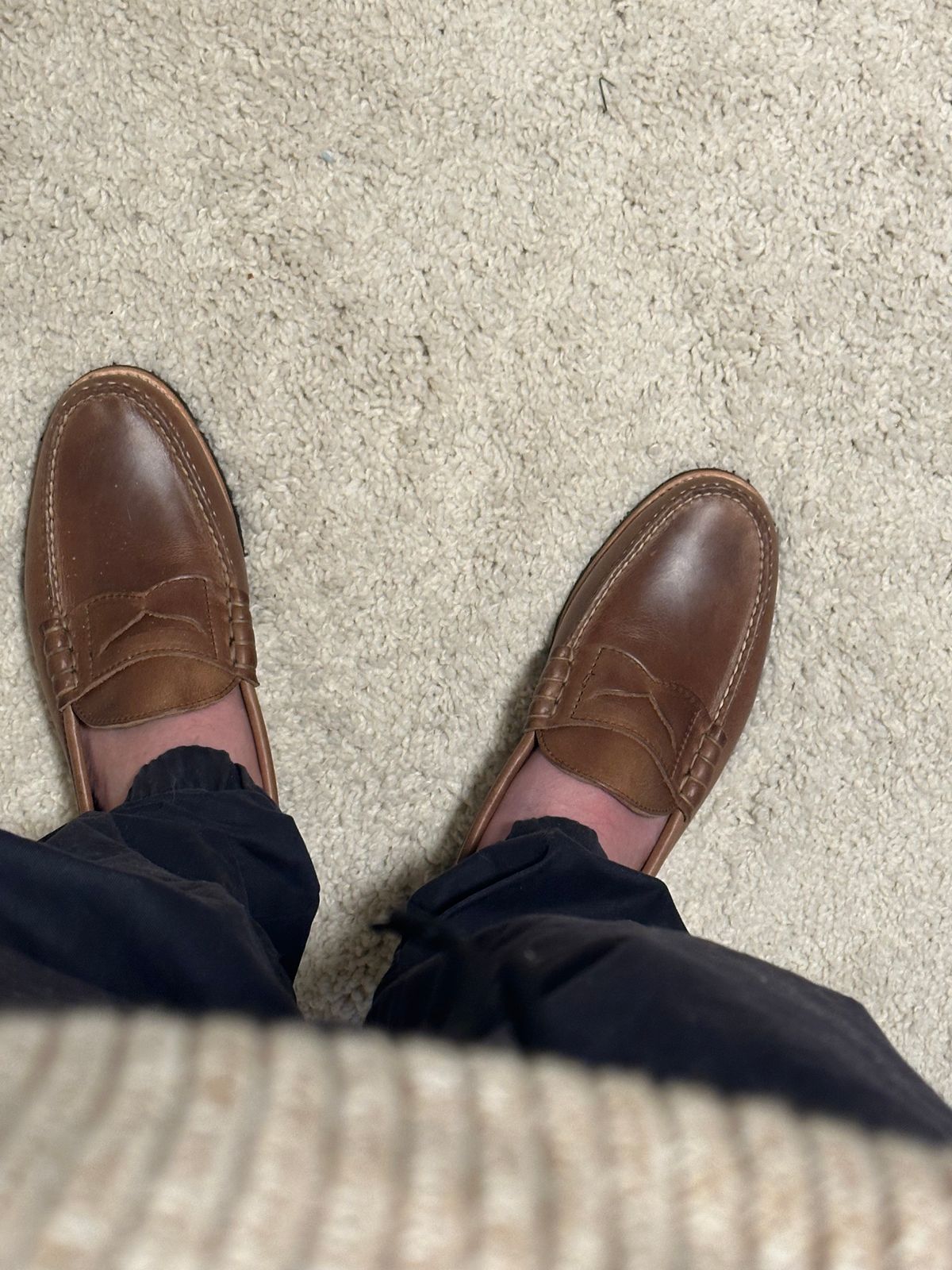 Photo by berserker on January 11, 2024 of the Rancourt & Co. Beefroll Penny Loafers LH in Horween Natural Chromexcel.