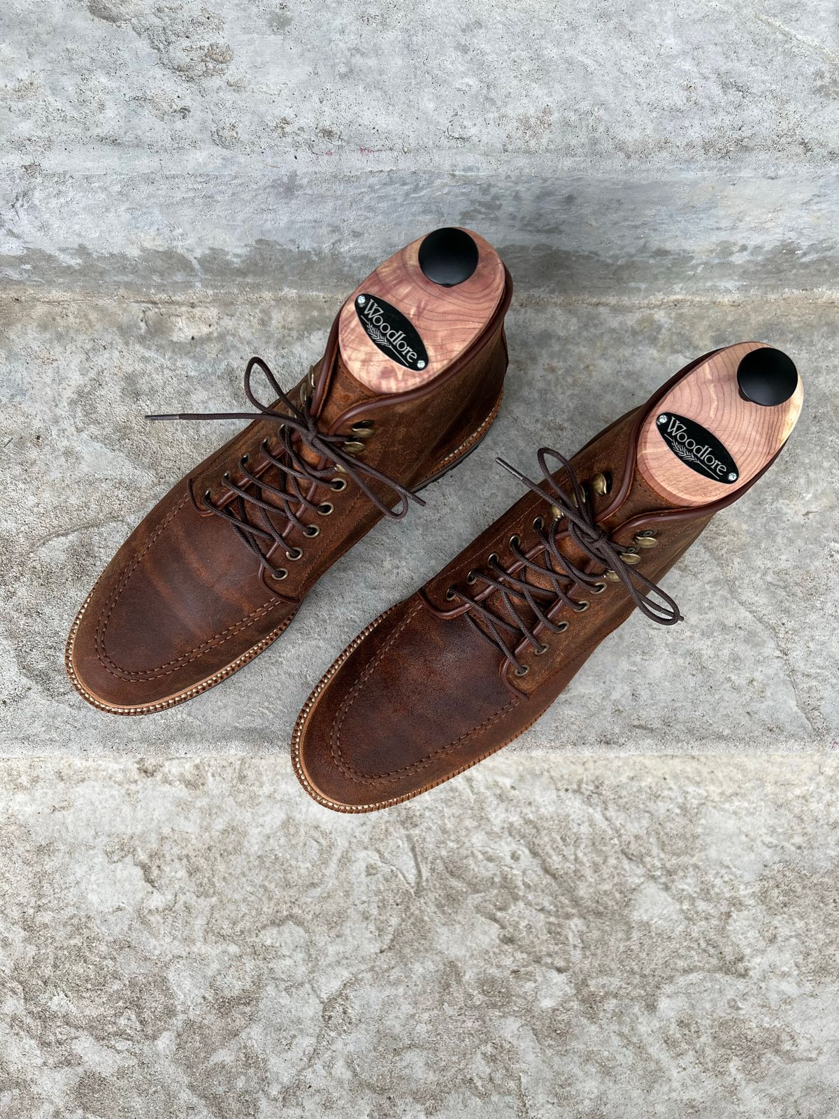 Photo by JNip on October 1, 2022 of the Parkhurst The Niagara in C.F. Stead Light Brown Waxy Commander Suede.