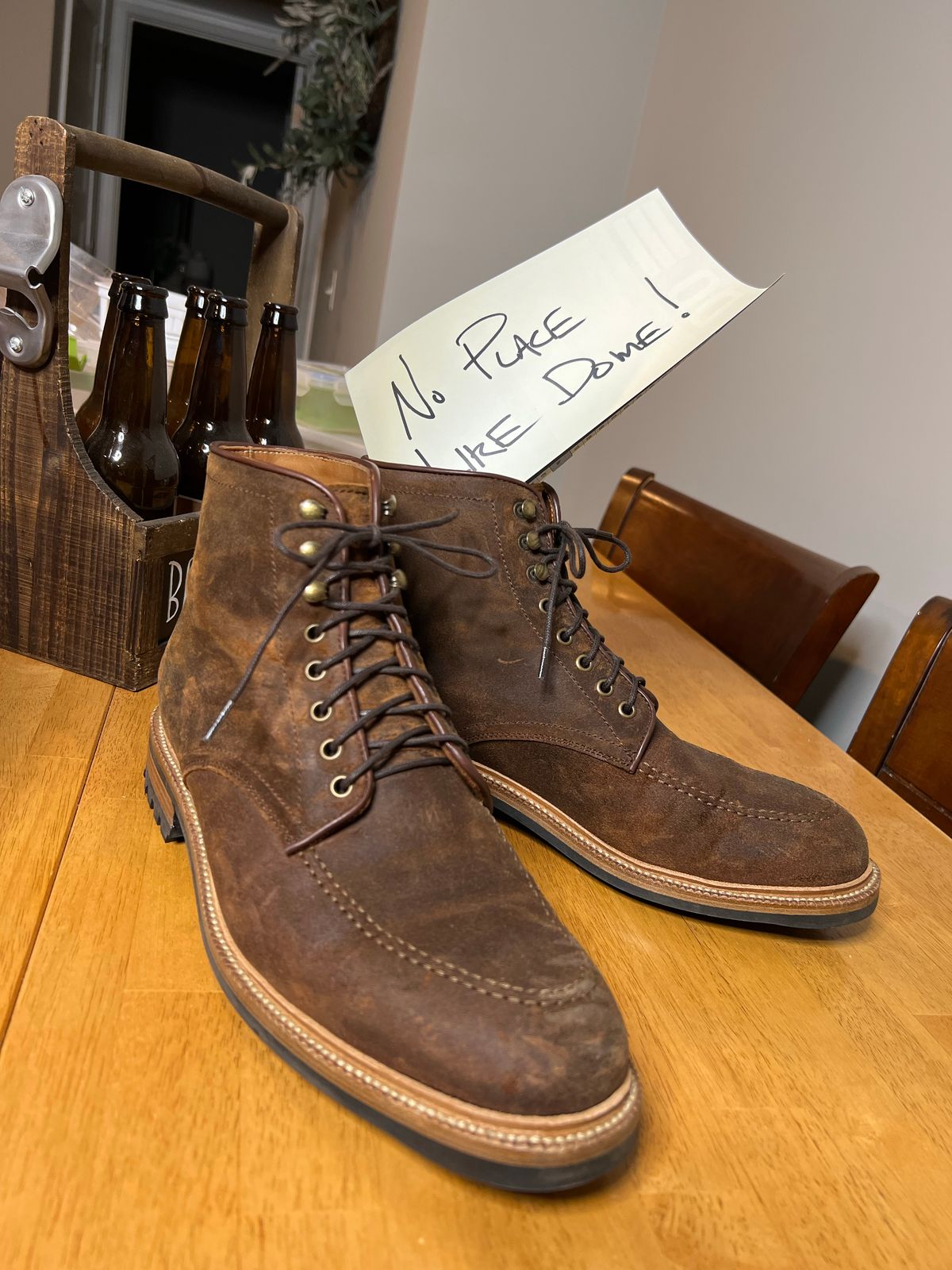 Photo by JNip on November 3, 2022 of the Parkhurst The Niagara in C.F. Stead Light Brown Waxy Commander Suede.