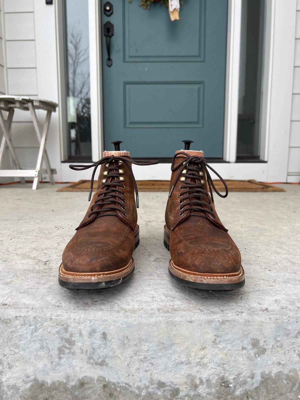 Photo by JNip on March 5, 2023 of the Parkhurst The Niagara in C.F. Stead Light Brown Waxy Commander Suede.