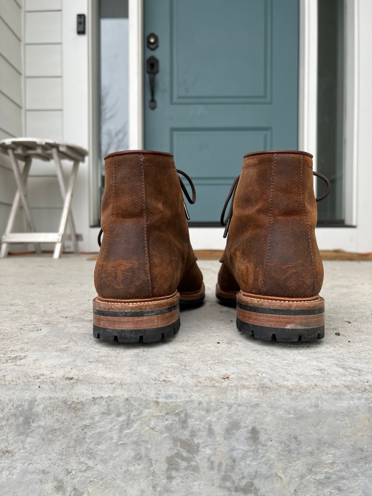 Photo by JNip on April 4, 2023 of the Parkhurst The Niagara in C.F. Stead Light Brown Waxy Commander Suede.