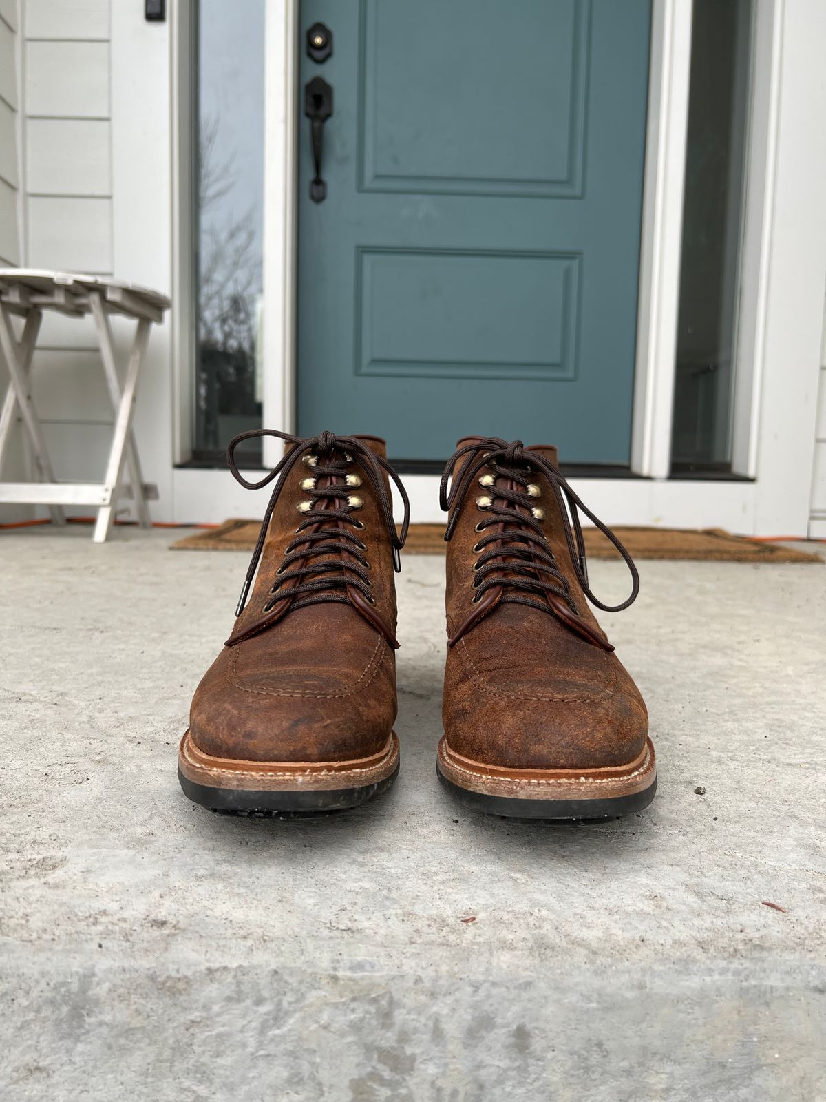 Photo by JNip on April 4, 2023 of the Parkhurst The Niagara in C.F. Stead Light Brown Waxy Commander Suede.