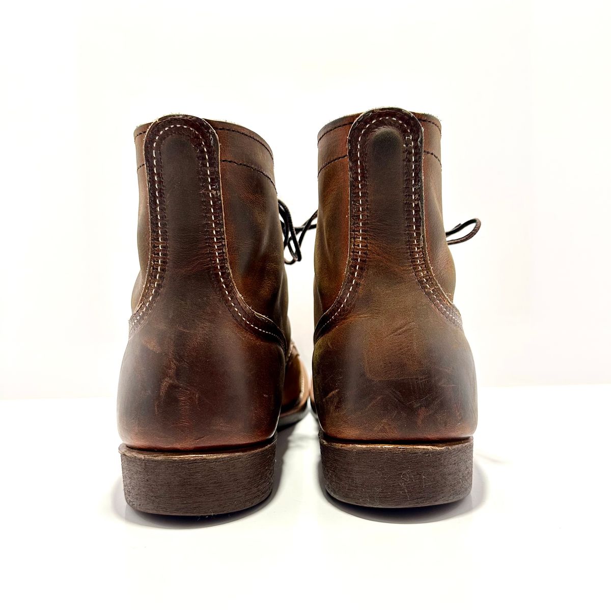 Photo by bootscootboogie on December 6, 2022 of the Red Wing Iron Ranger in S.B. Foot Copper Rough and Tough.