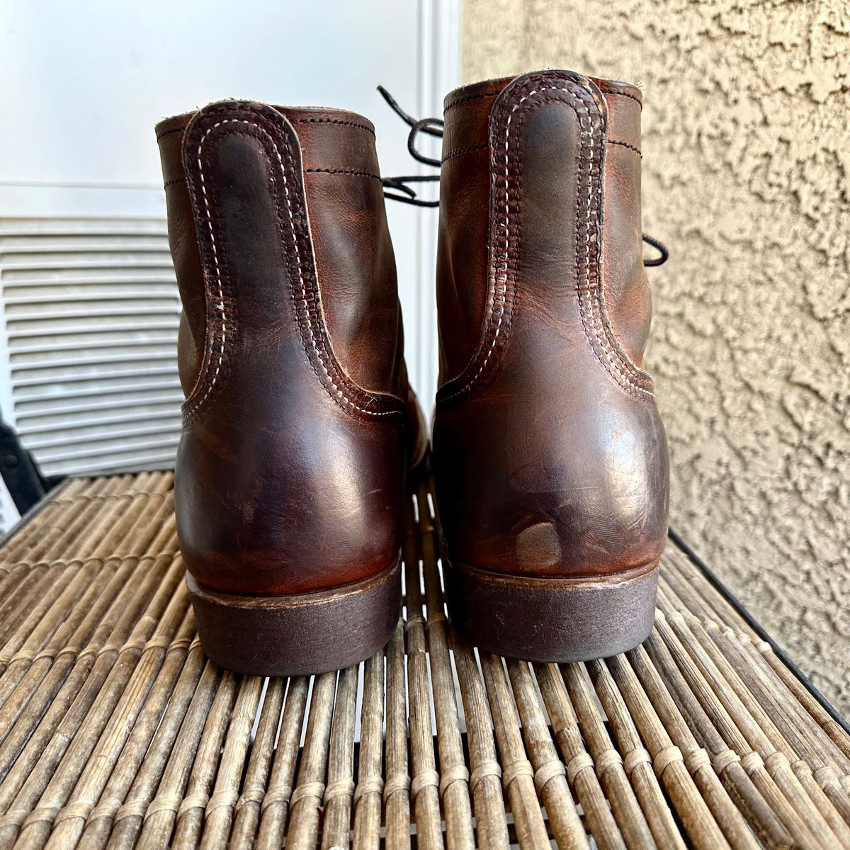 Photo by bootscootboogie on February 6, 2023 of the Red Wing Iron Ranger in S.B. Foot Copper Rough and Tough.