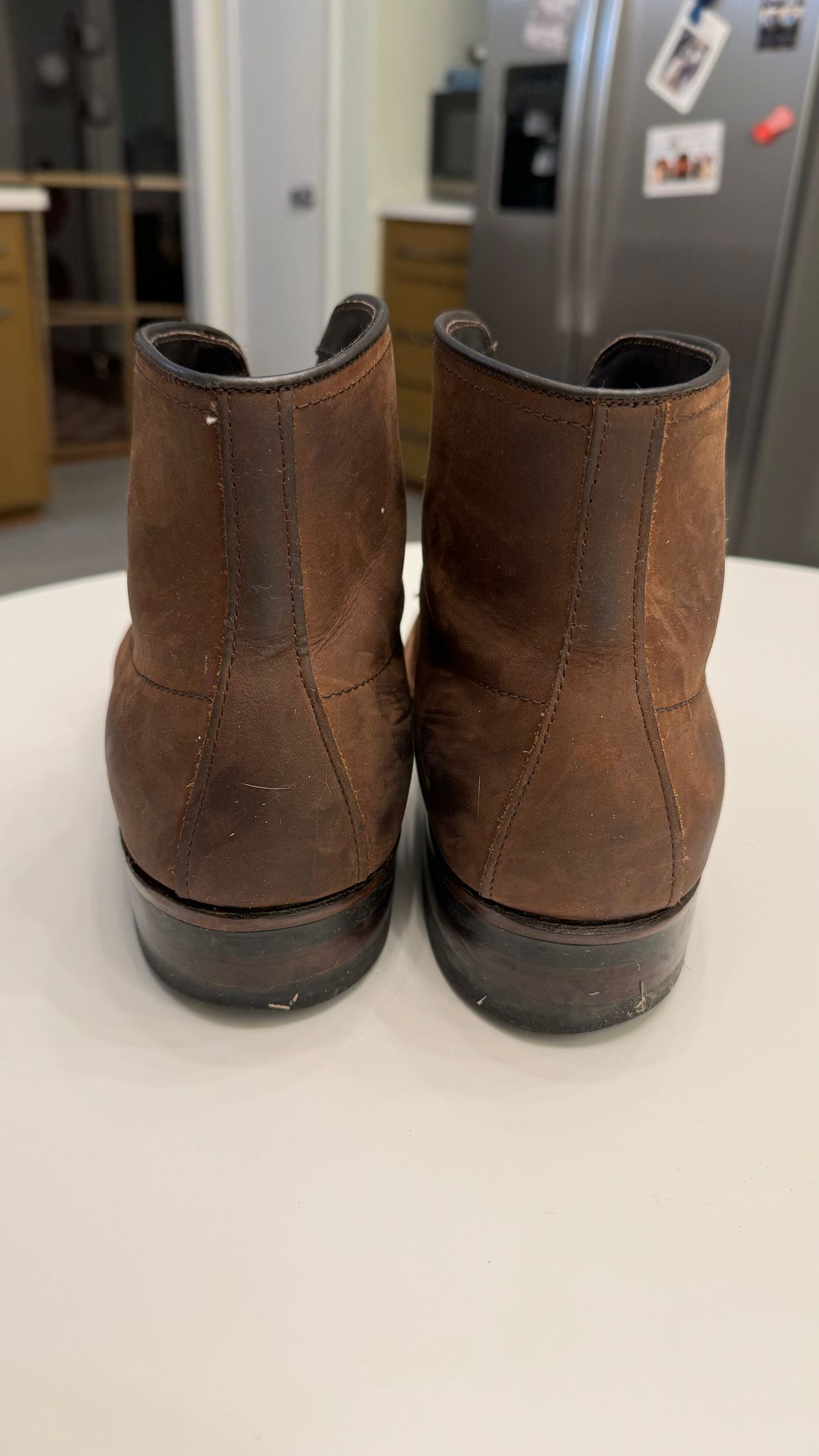 Photo by boots.bikes.rx on December 6, 2023 of the Alden Indy Boot in Horween Tobacco Smooth Chamois.