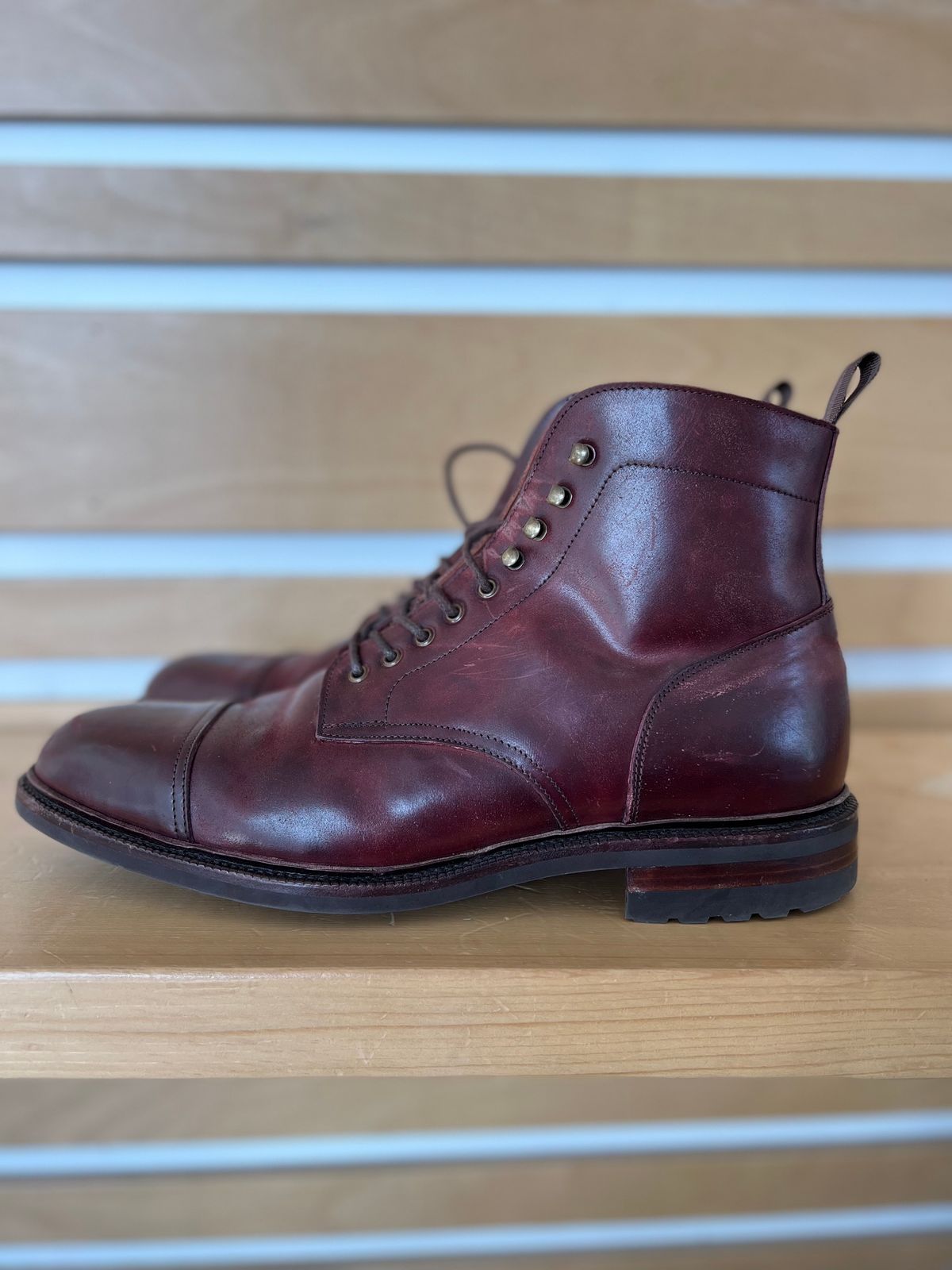 Photo by boot_chiro on November 1, 2022 of the Meermin Jumper Boot in Burgundy Heritage Shell Cordovan.