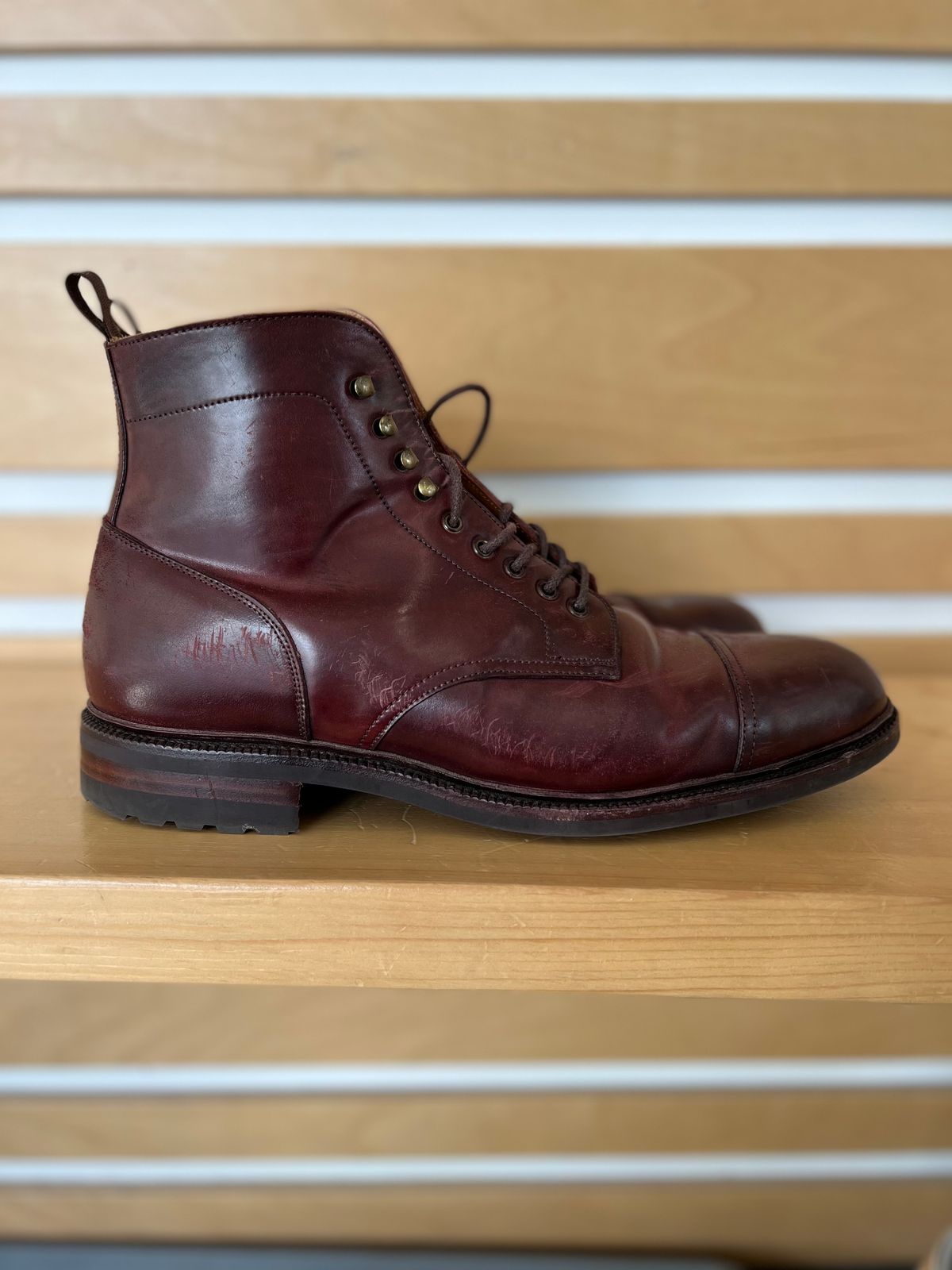Photo by boot_chiro on November 1, 2022 of the Meermin Jumper Boot in Burgundy Heritage Shell Cordovan.