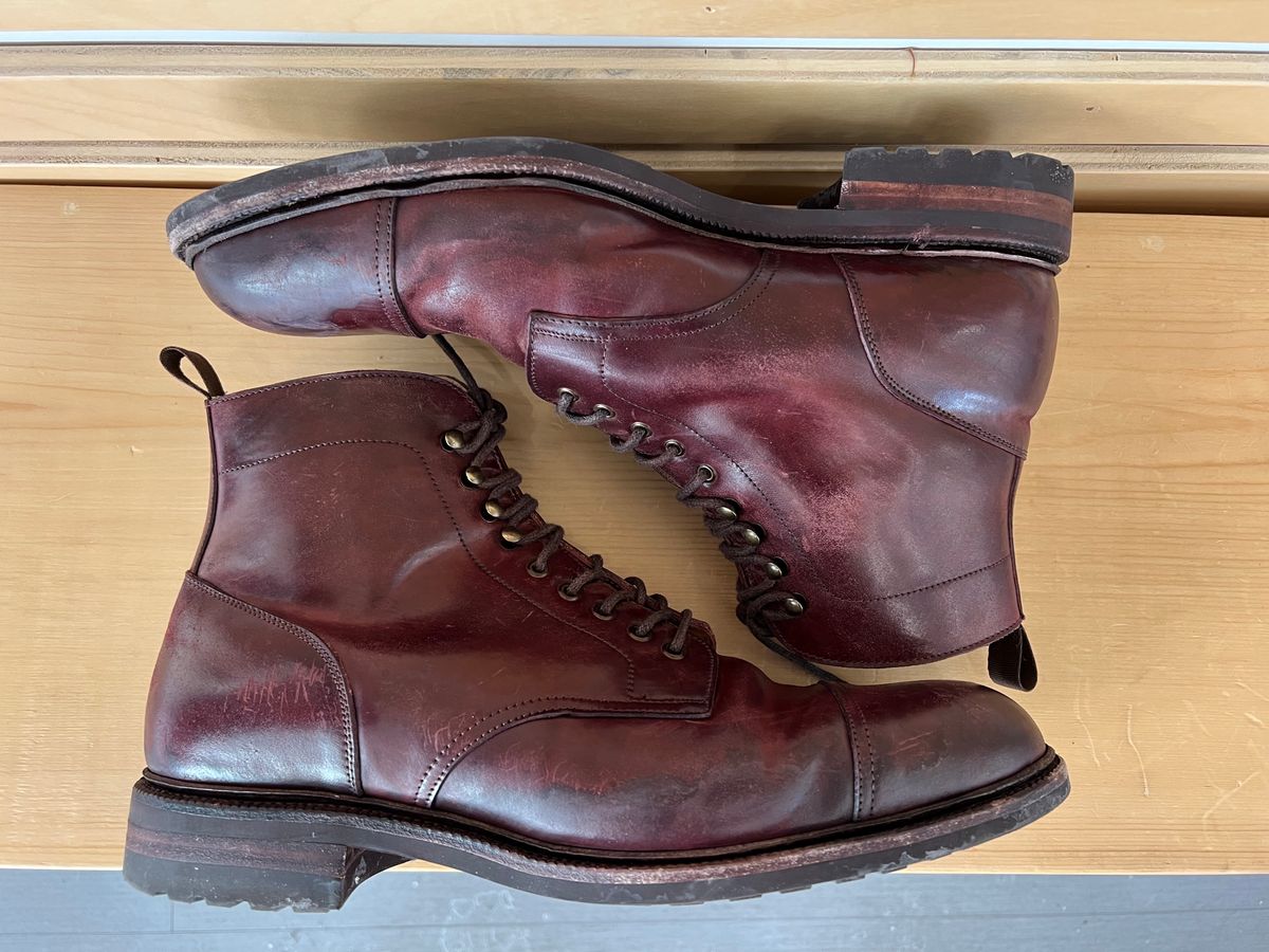Photo by boot_chiro on December 1, 2022 of the Meermin Jumper Boot in Burgundy Heritage Shell Cordovan.