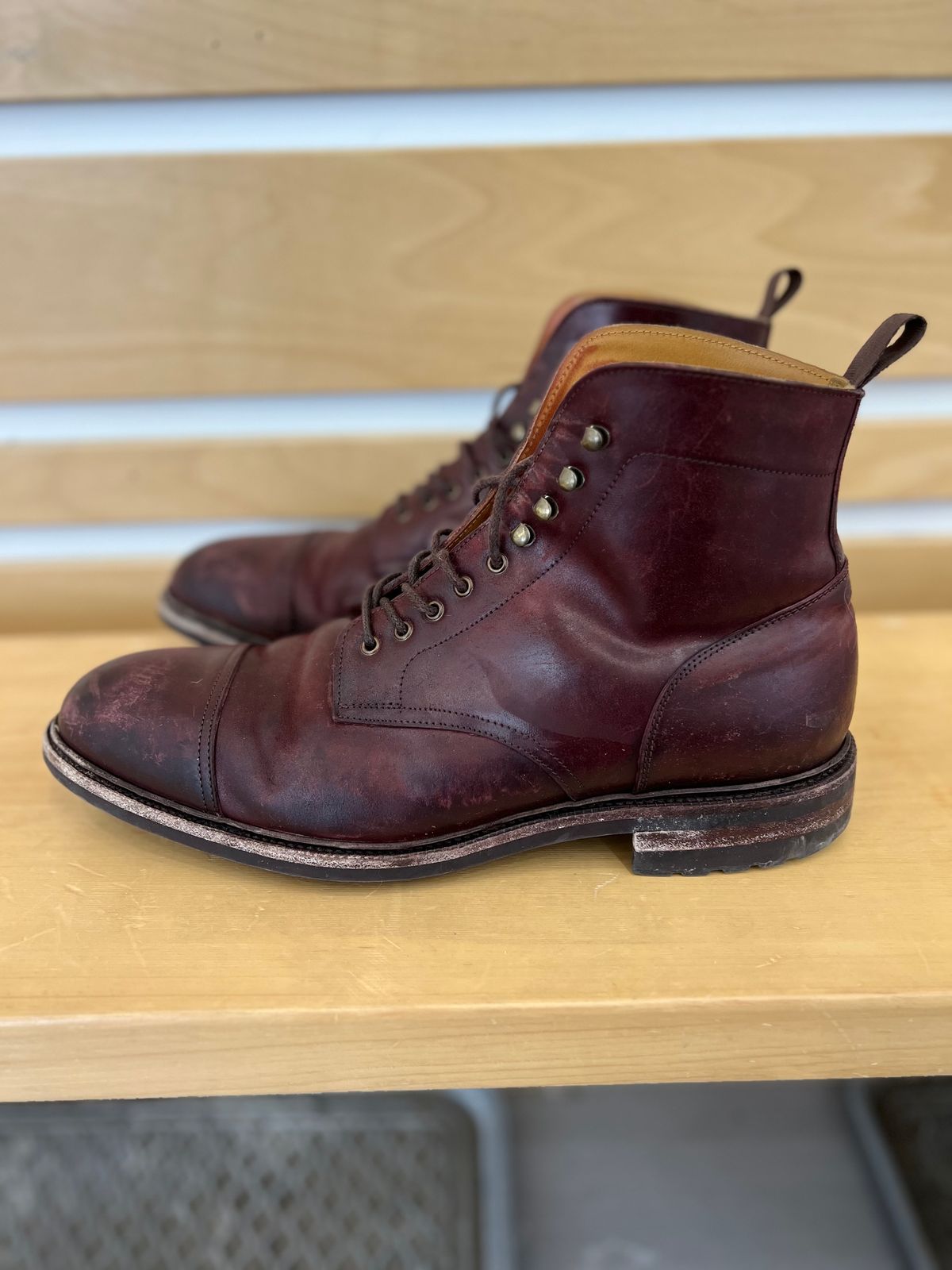 Photo by boot_chiro on January 3, 2023 of the Meermin Jumper Boot in Burgundy Heritage Shell Cordovan.